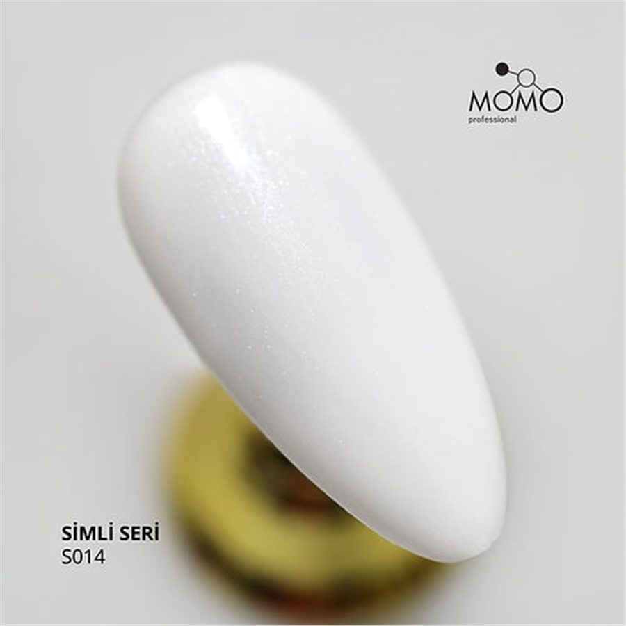 MOMO Kalıcı Oje S014, Simli Süt Beyazı, 14 ml