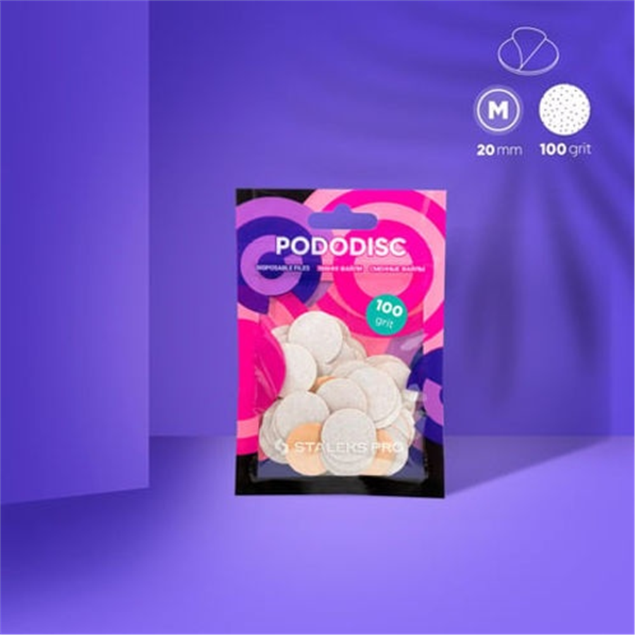 PODODISC STALEKS PRO M Pedikür Disk İçin Yedek Beyaz Törpüler, 100 Grit (50 Adet