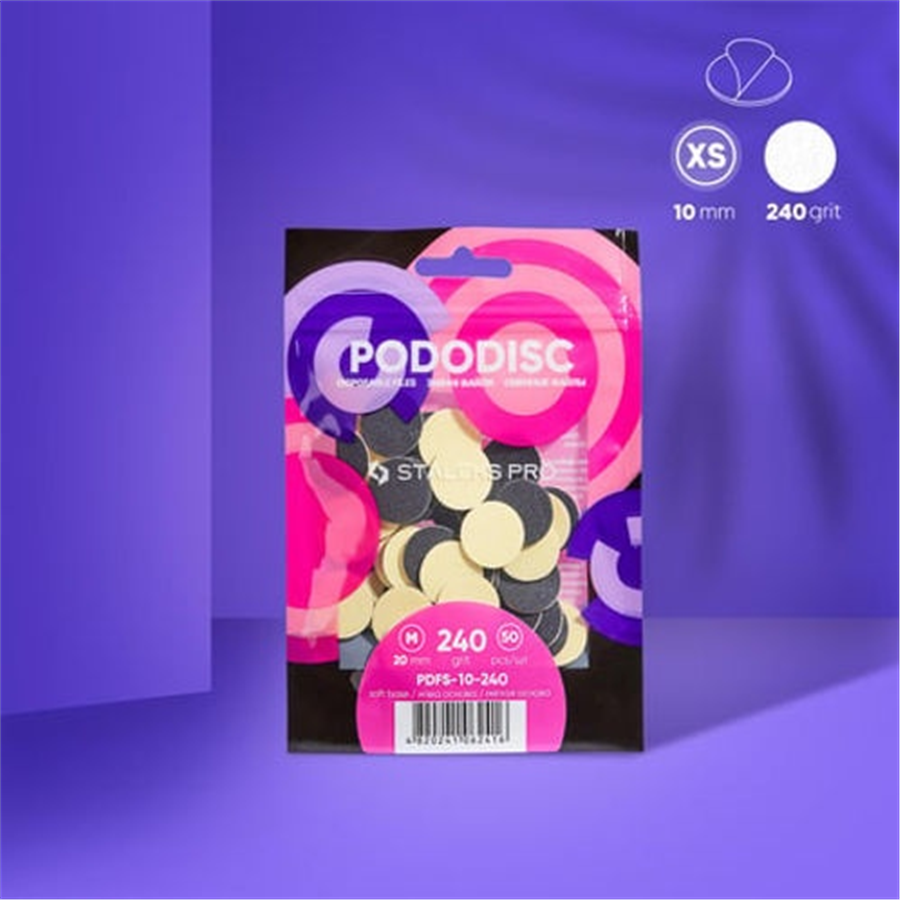 PODODISC STALEKS PRO XS Pedikür Disk İçin Yumuşak Tabanlı Yedek Törpüler, 240 Gr