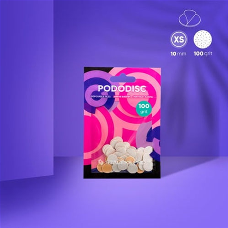 PODODISC STALEKS PRO XS Pedikür Disk İçin Yedek Beyaz Törpüler, 100 Grit (50 ade