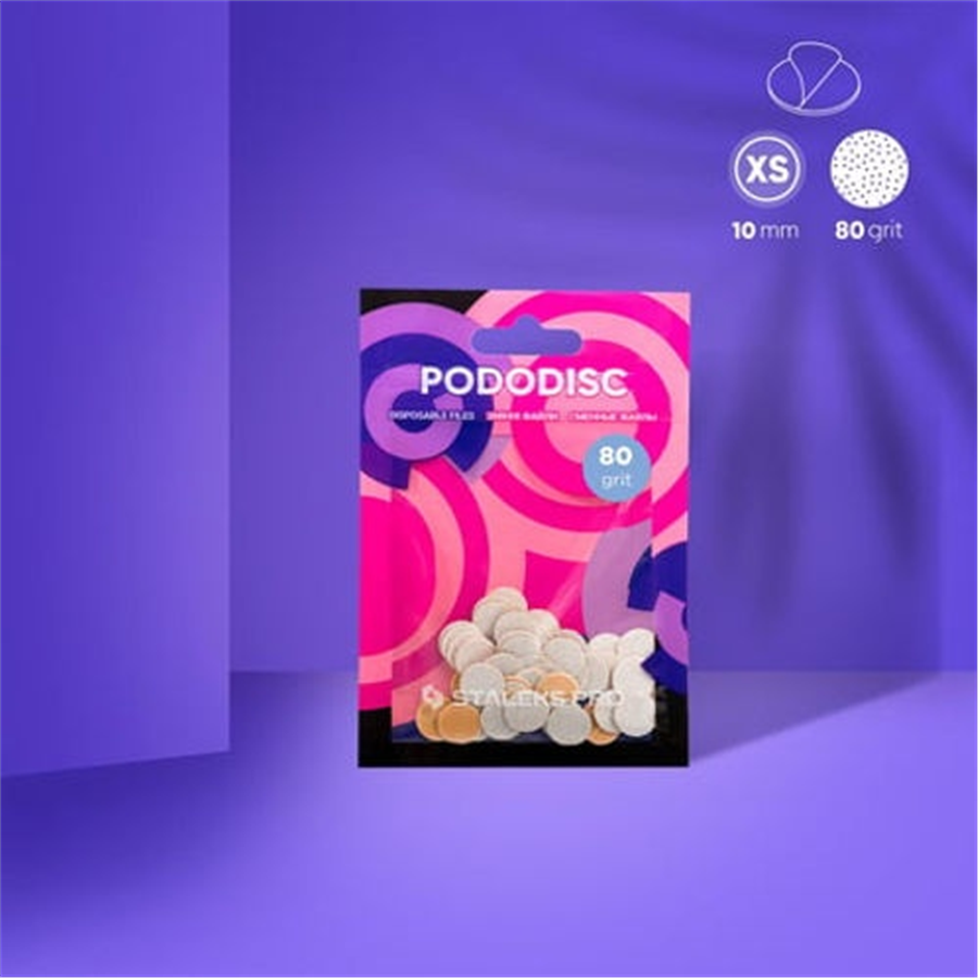 PODODISC STALEKS PRO XS Pedikür Disk İçin Yedek Beyaz Törpüler, 80 Grit (50 Adet
