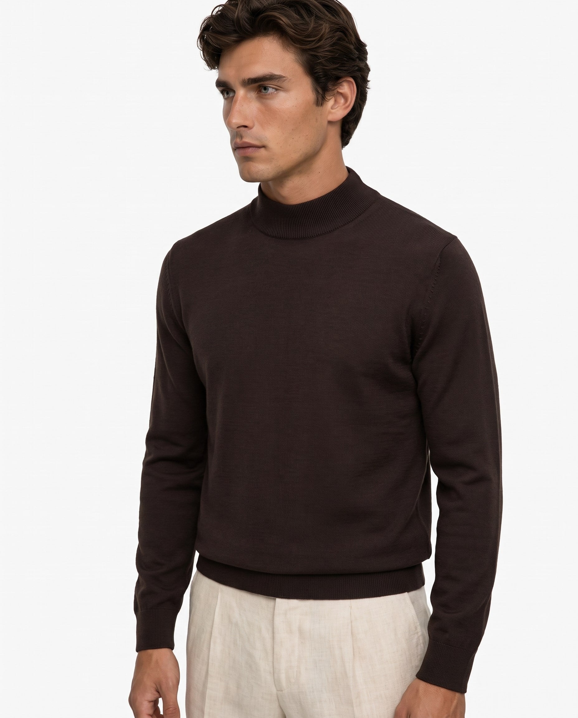 Full Fisherman Sweater Brown