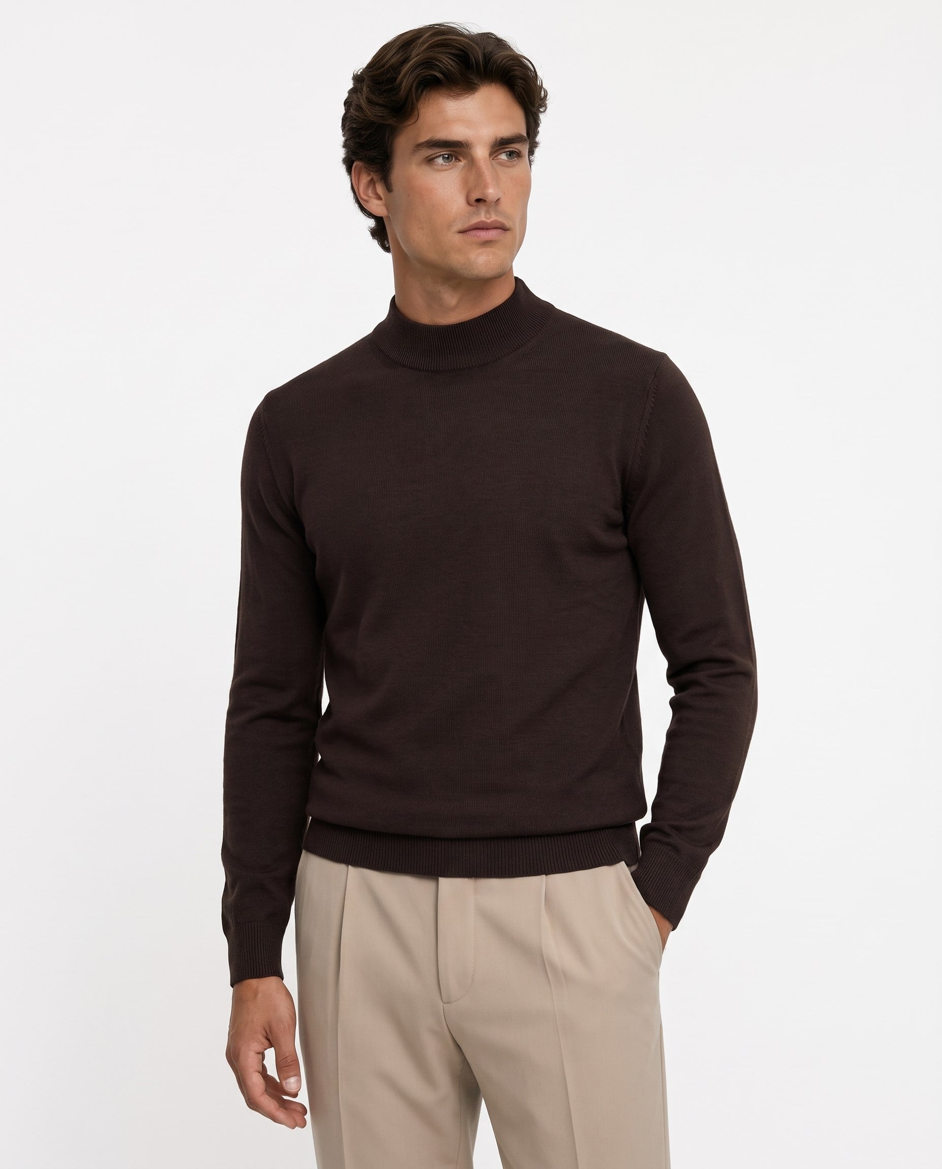 Full Fisherman Sweater Brown