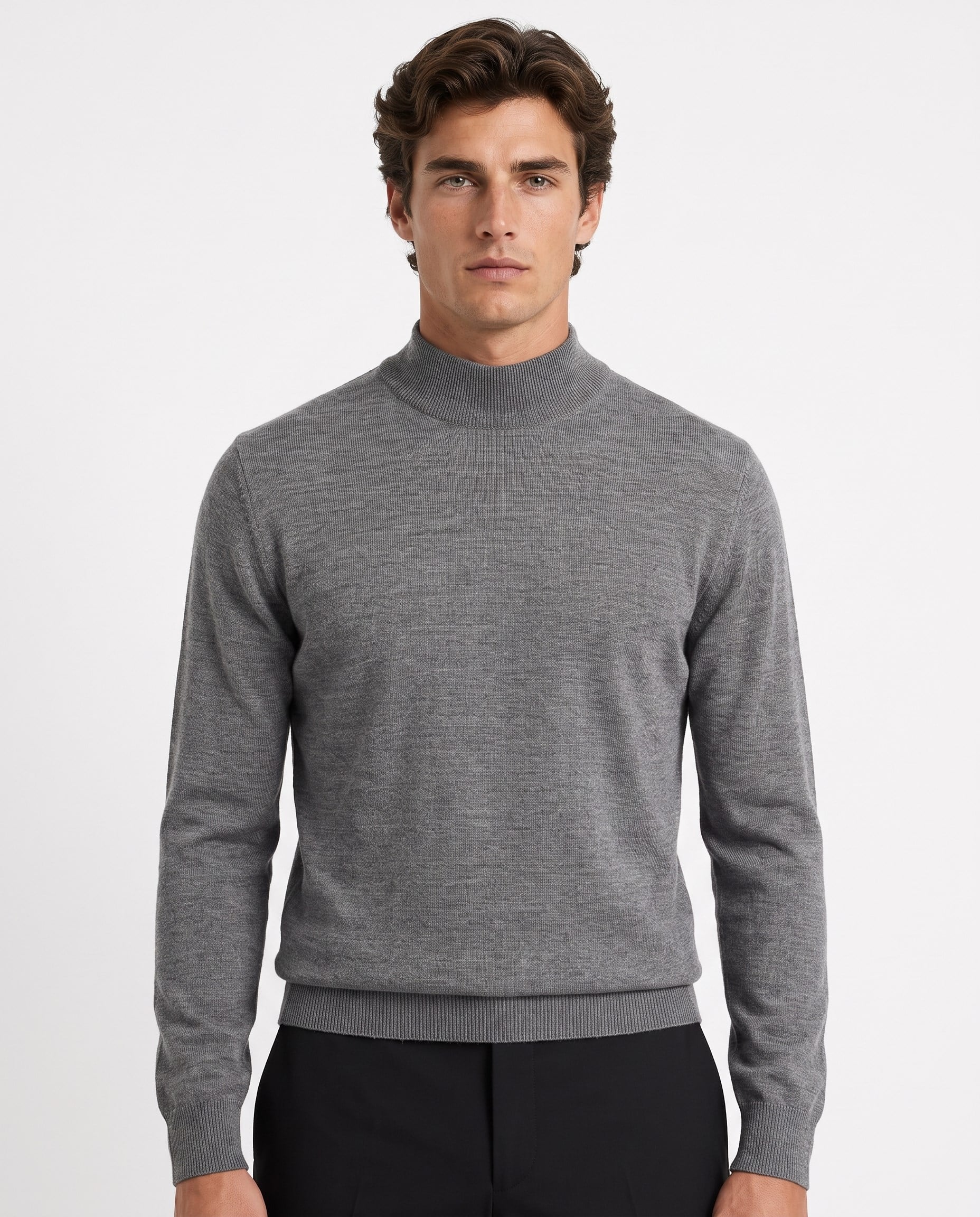Full Fisherman Sweater Grey/Mel.