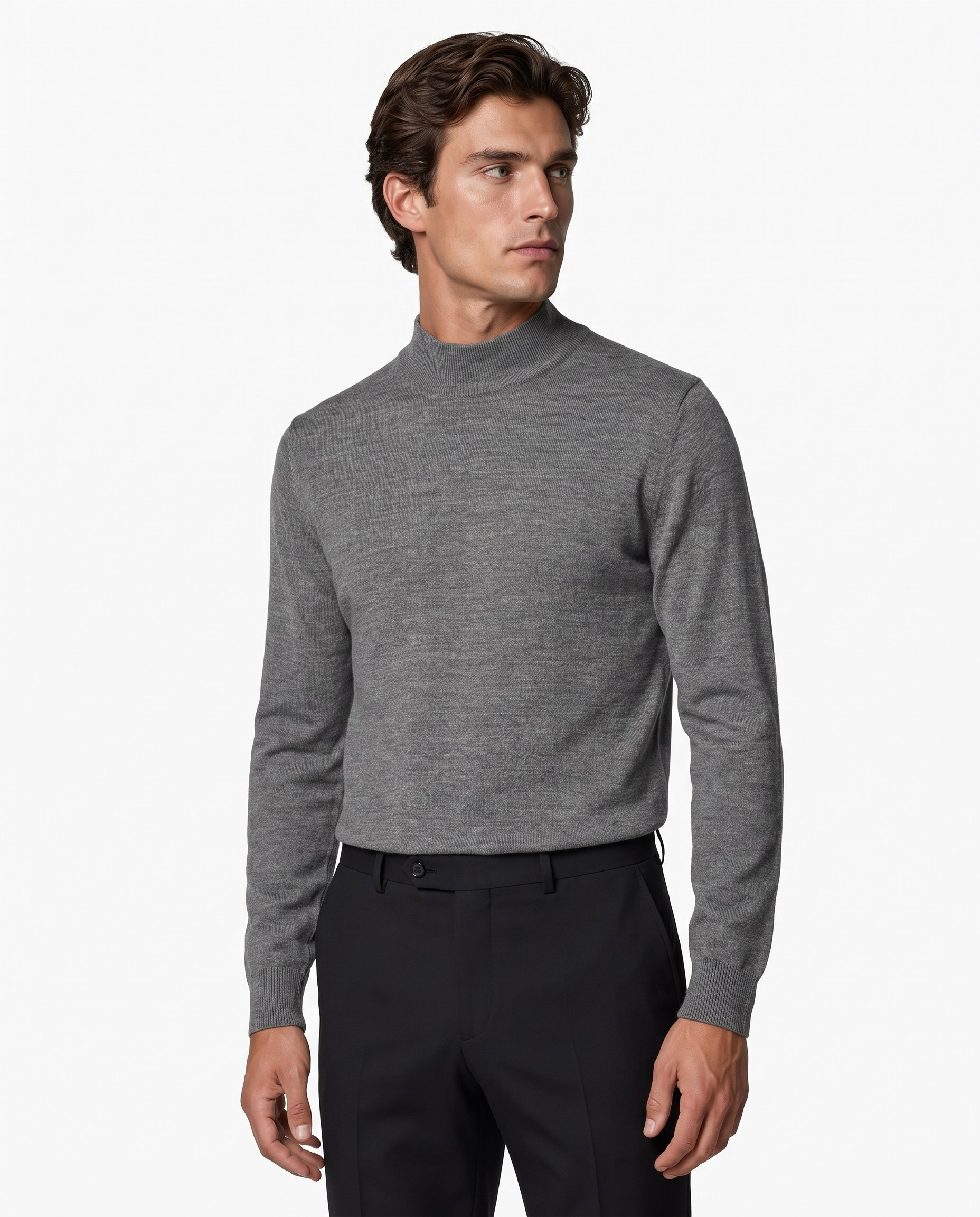 Full Fisherman Sweater Grey/Mel.