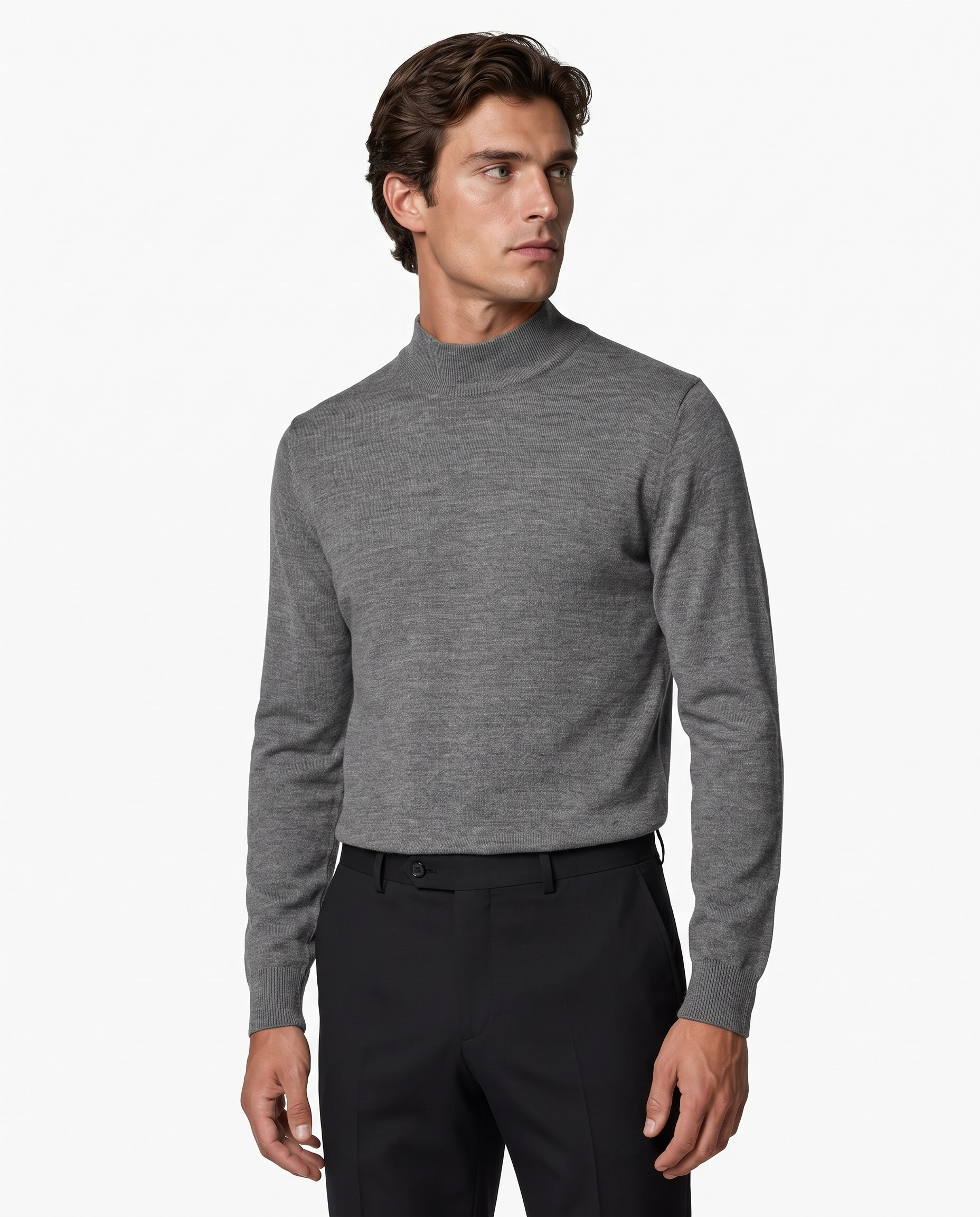 Full Fisherman Sweater Grey/Mel.