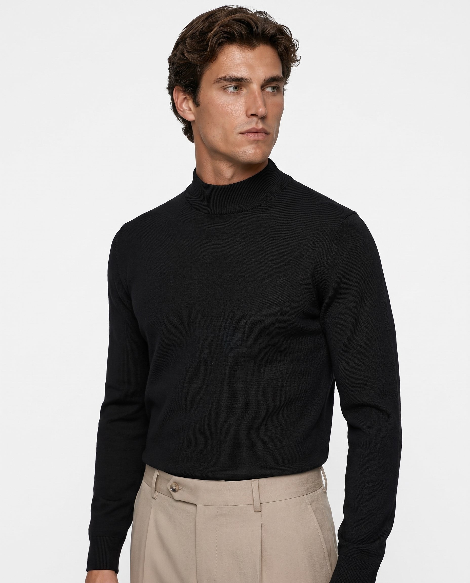 Full Fisherman Sweater Black