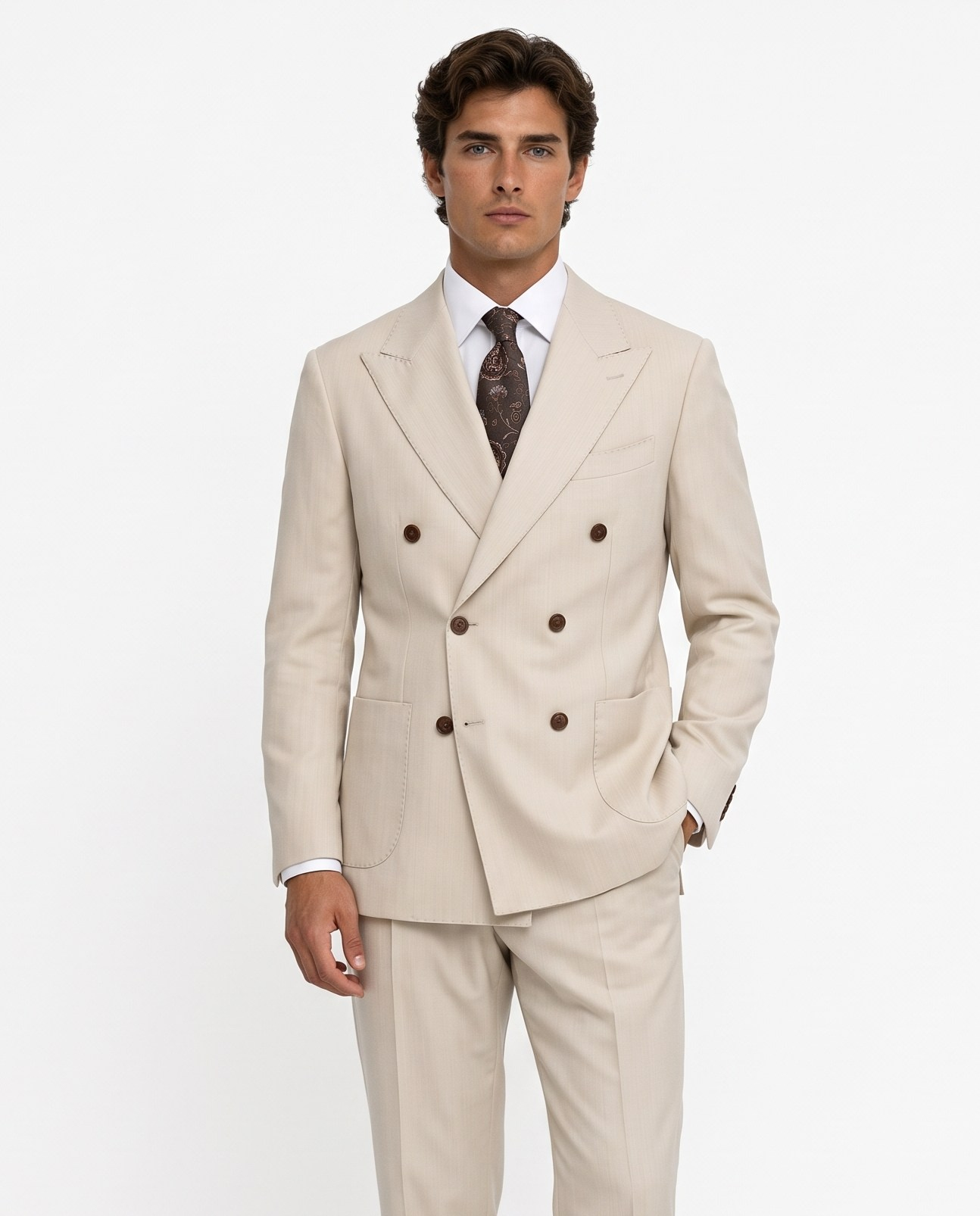 Sandy  Cross-Over Suit Bej