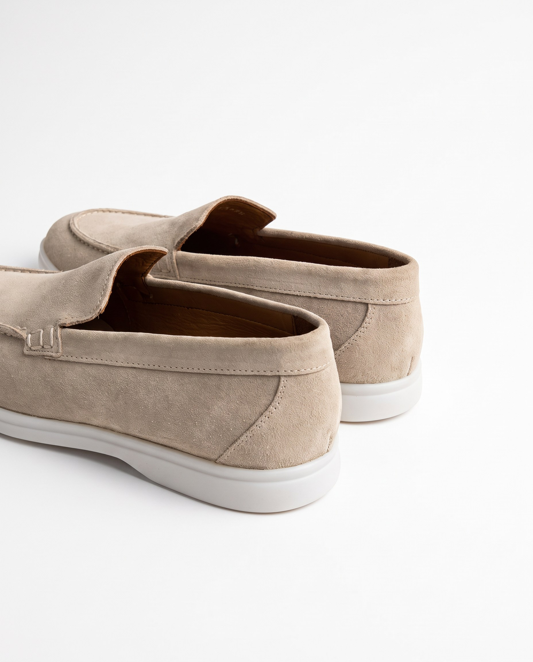 Monk Loafer Shoes Bej Suede