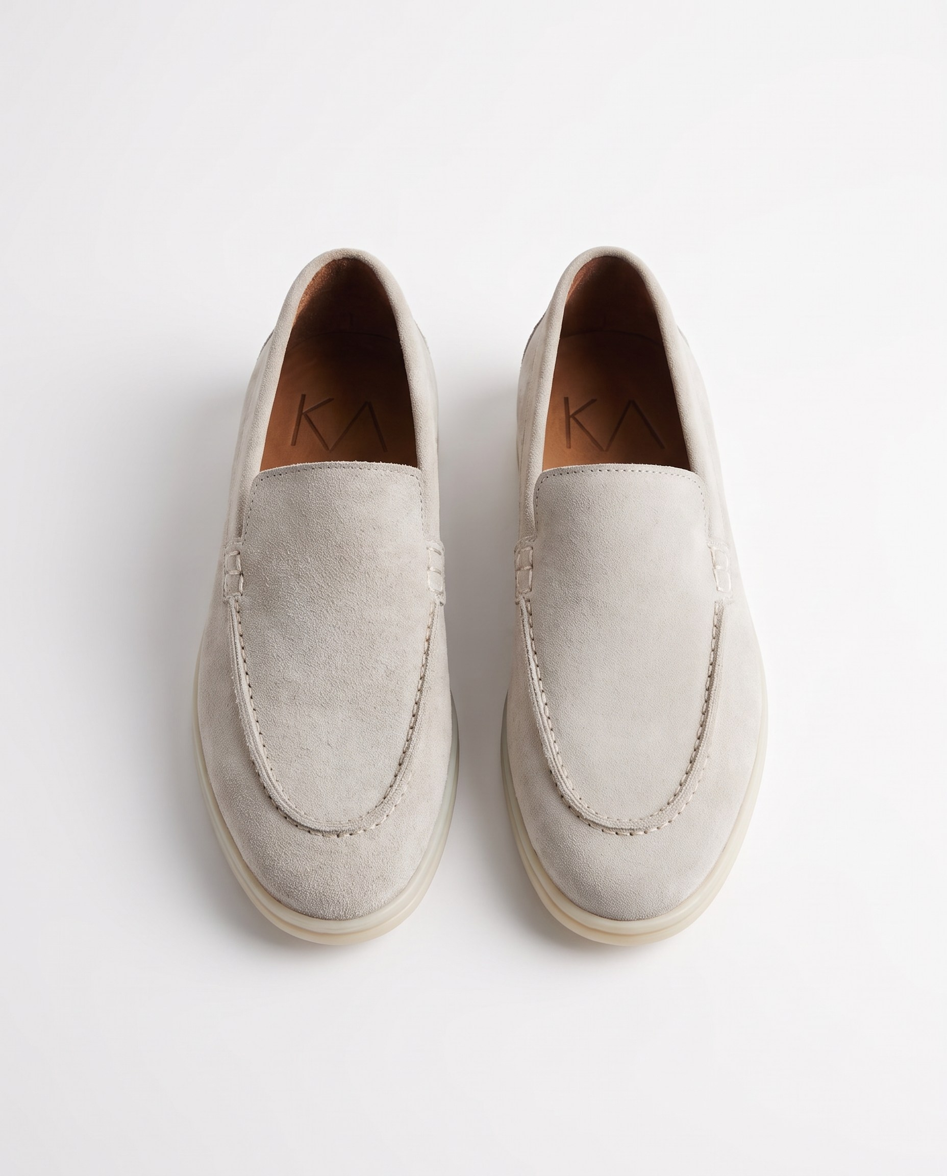Monk Loafer Shoes Bej Suede