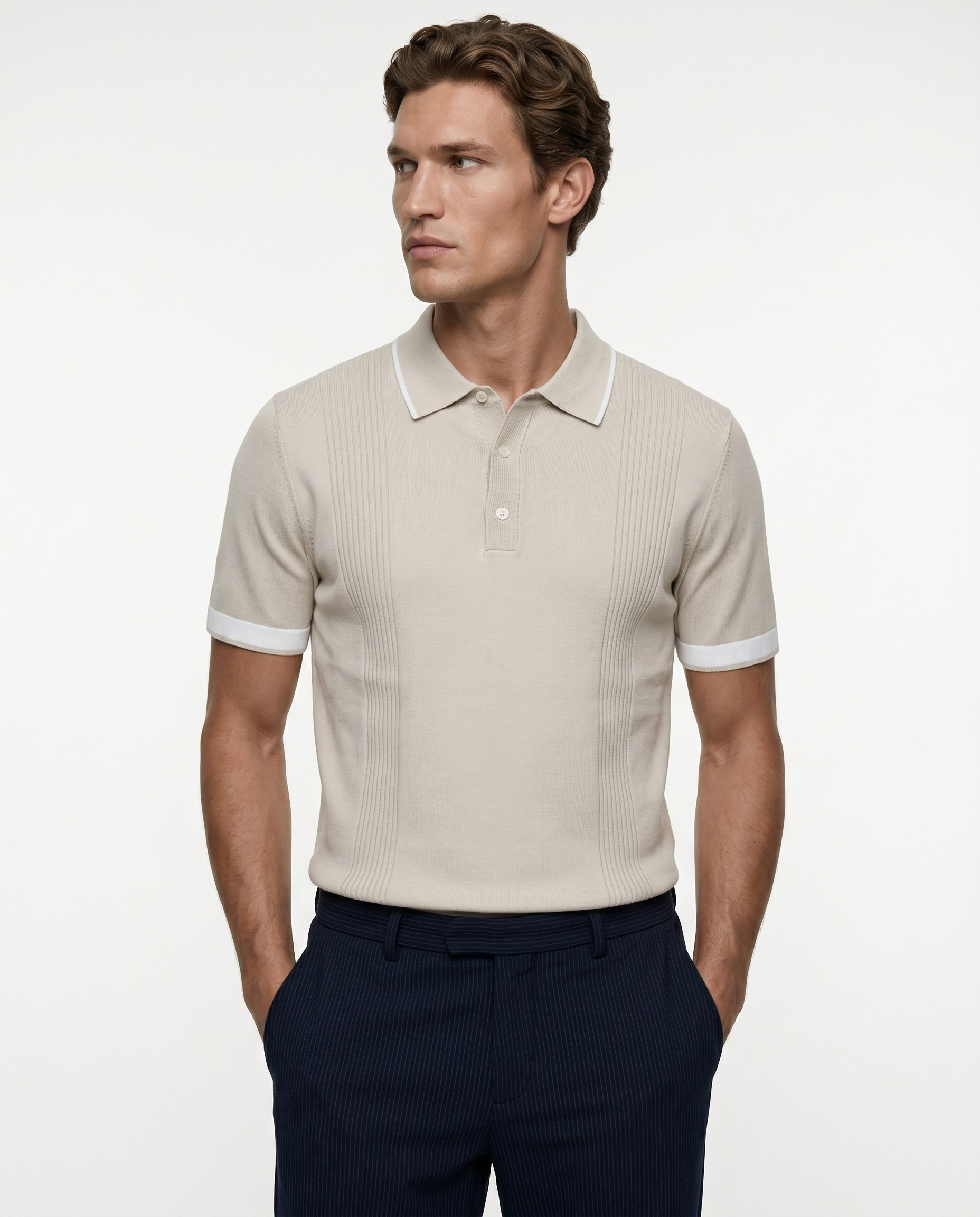 Bellagio Polo Knit T-Shirt Bej