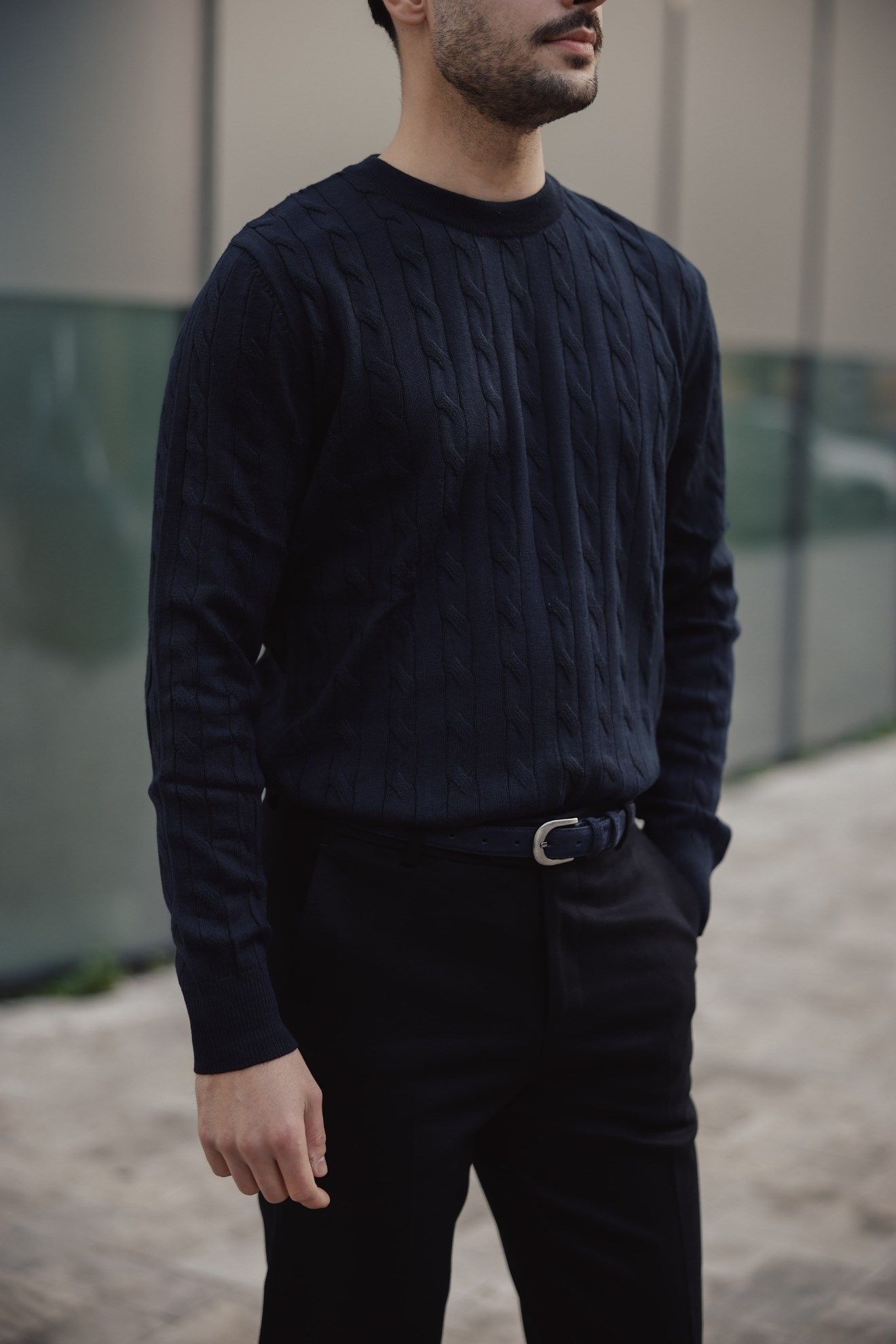 Bis.Yaka Triko Lacivert