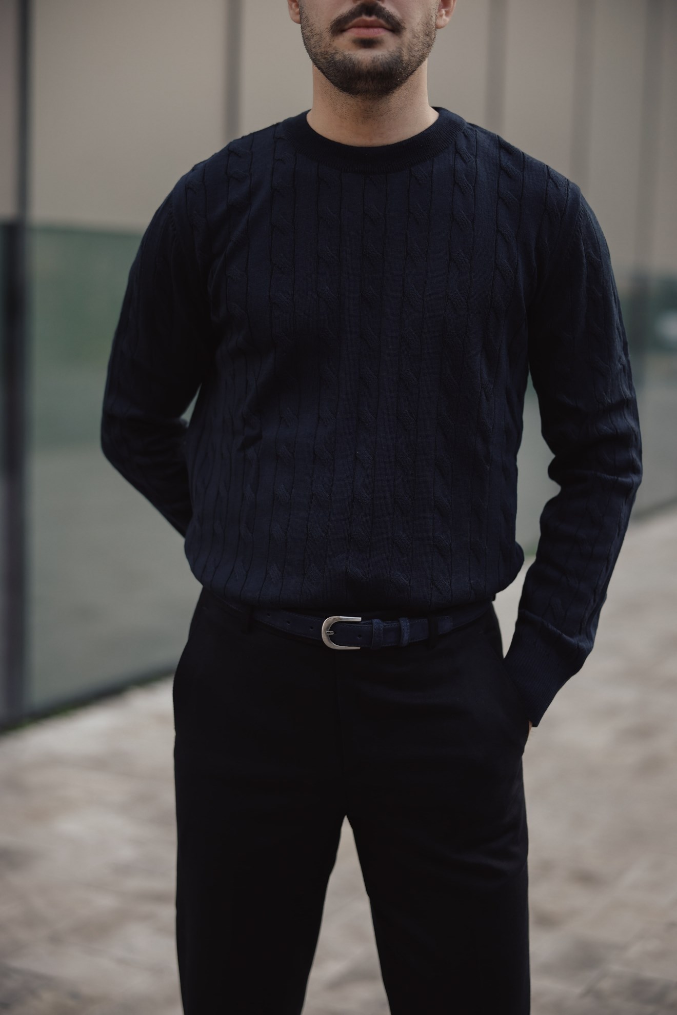 Bis.Yaka Triko Lacivert