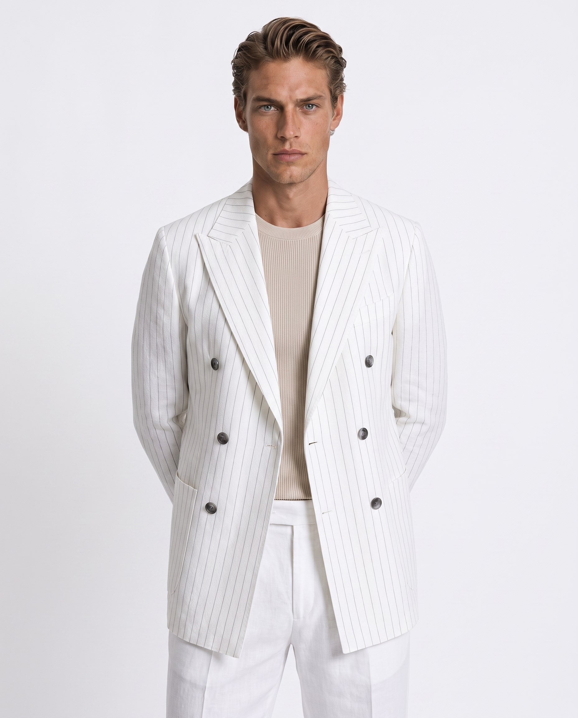 Chester Cross-Front Jacket White