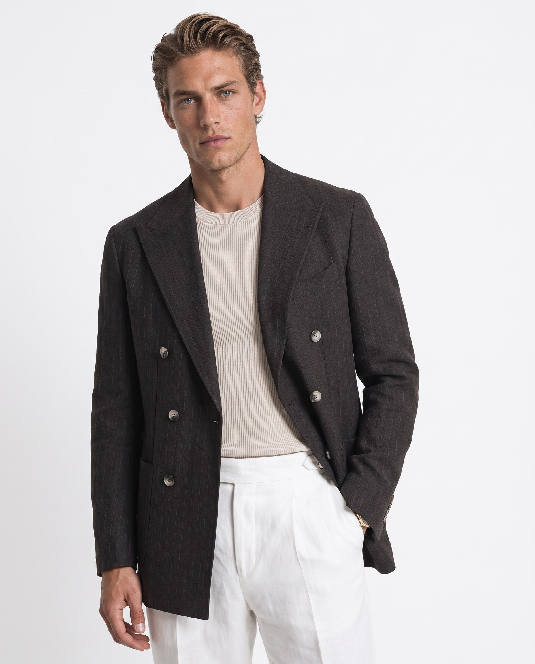 Chester Cross-Front Jacket Brown