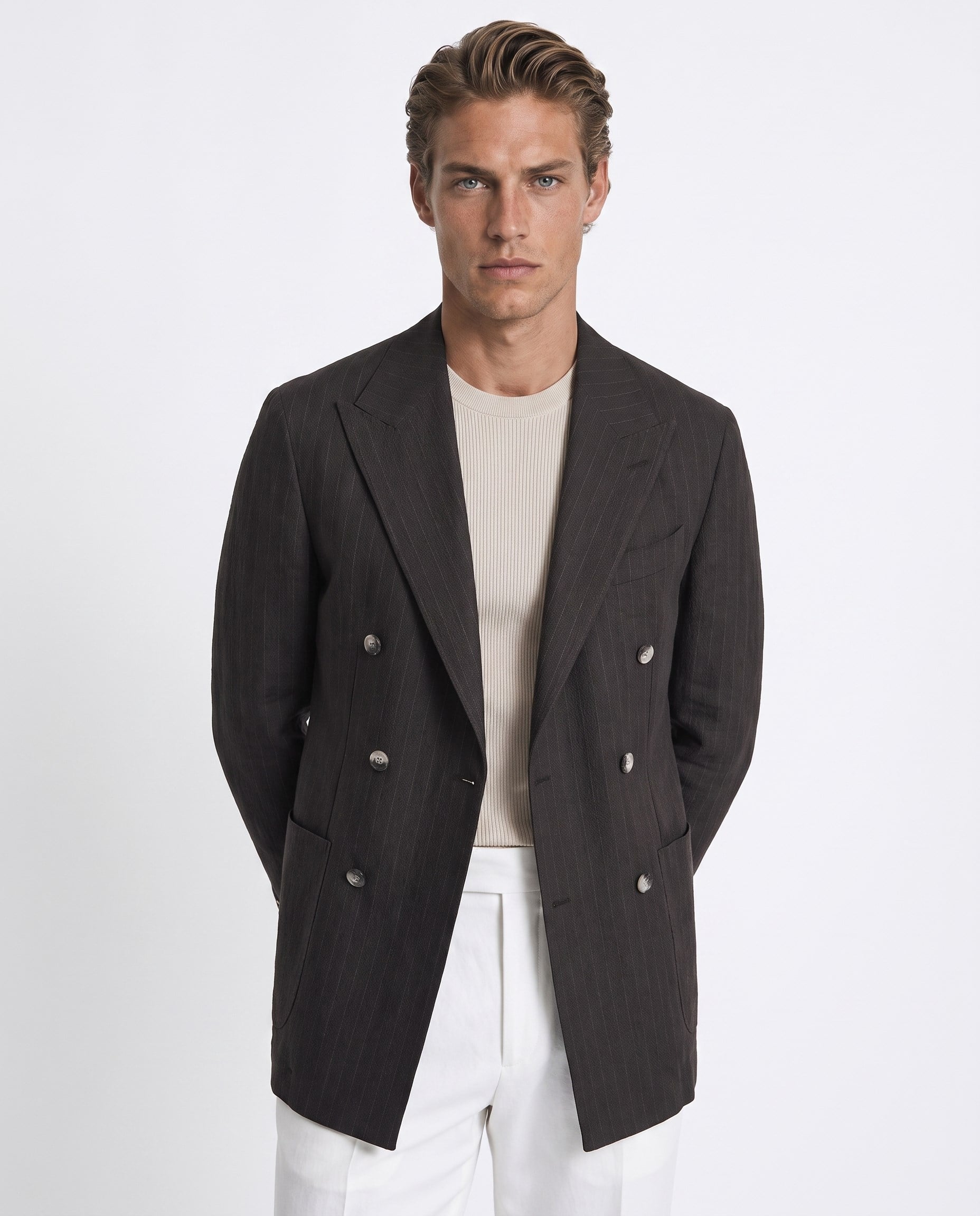 Chester Cross-Front Jacket Brown