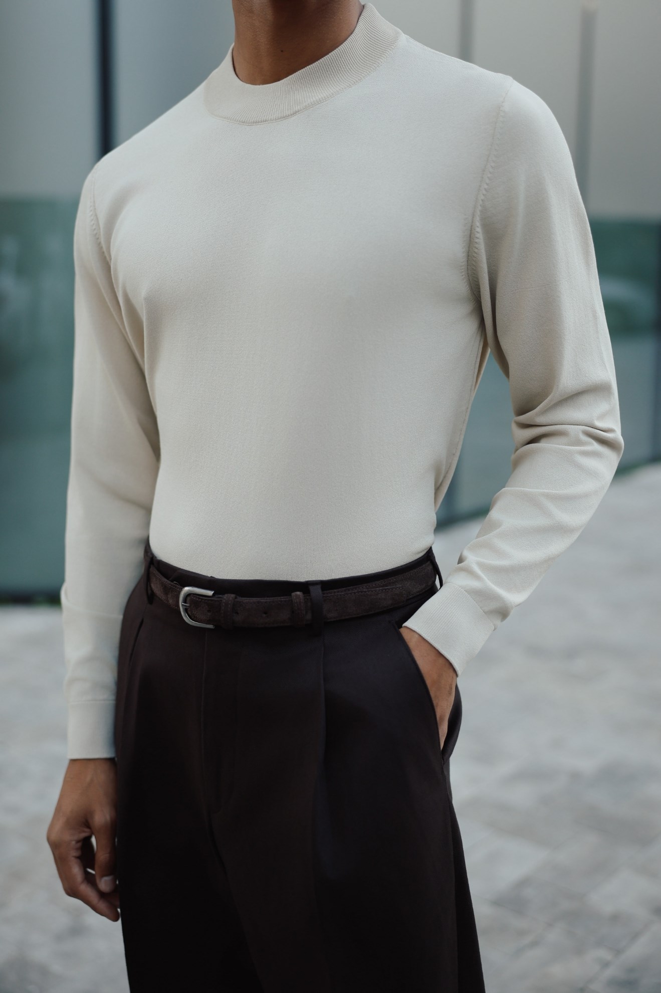 Full Fisherman Sweater Bej