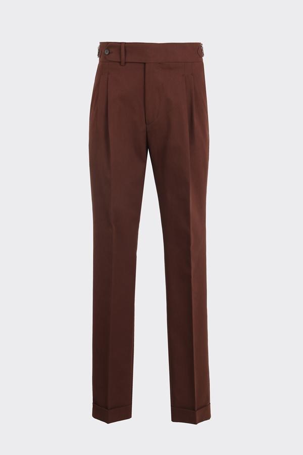 Giverny Double-Pleated Pants Brown