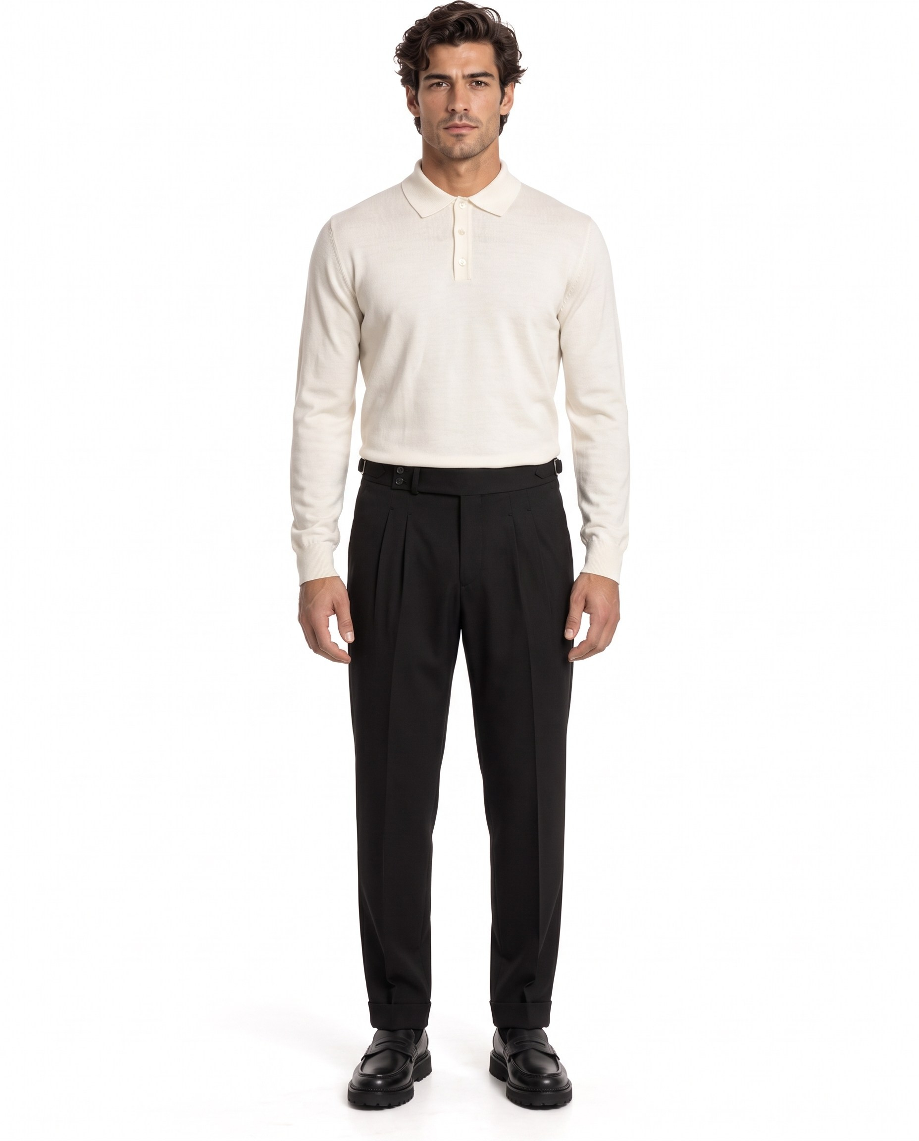 Istanbul Double-Pleated Pants Black