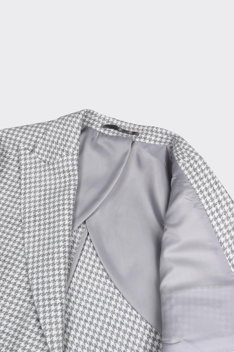 Double-Breasted Jacket Light Grey