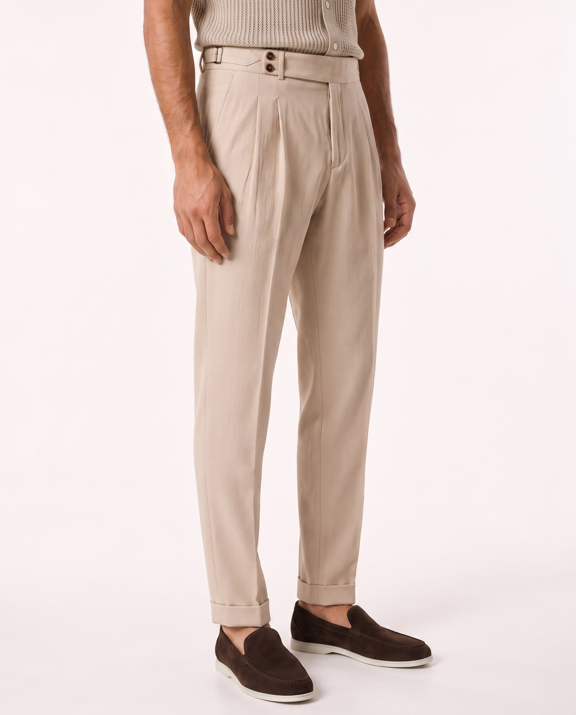 Lussor Double-Pile Pants Bej