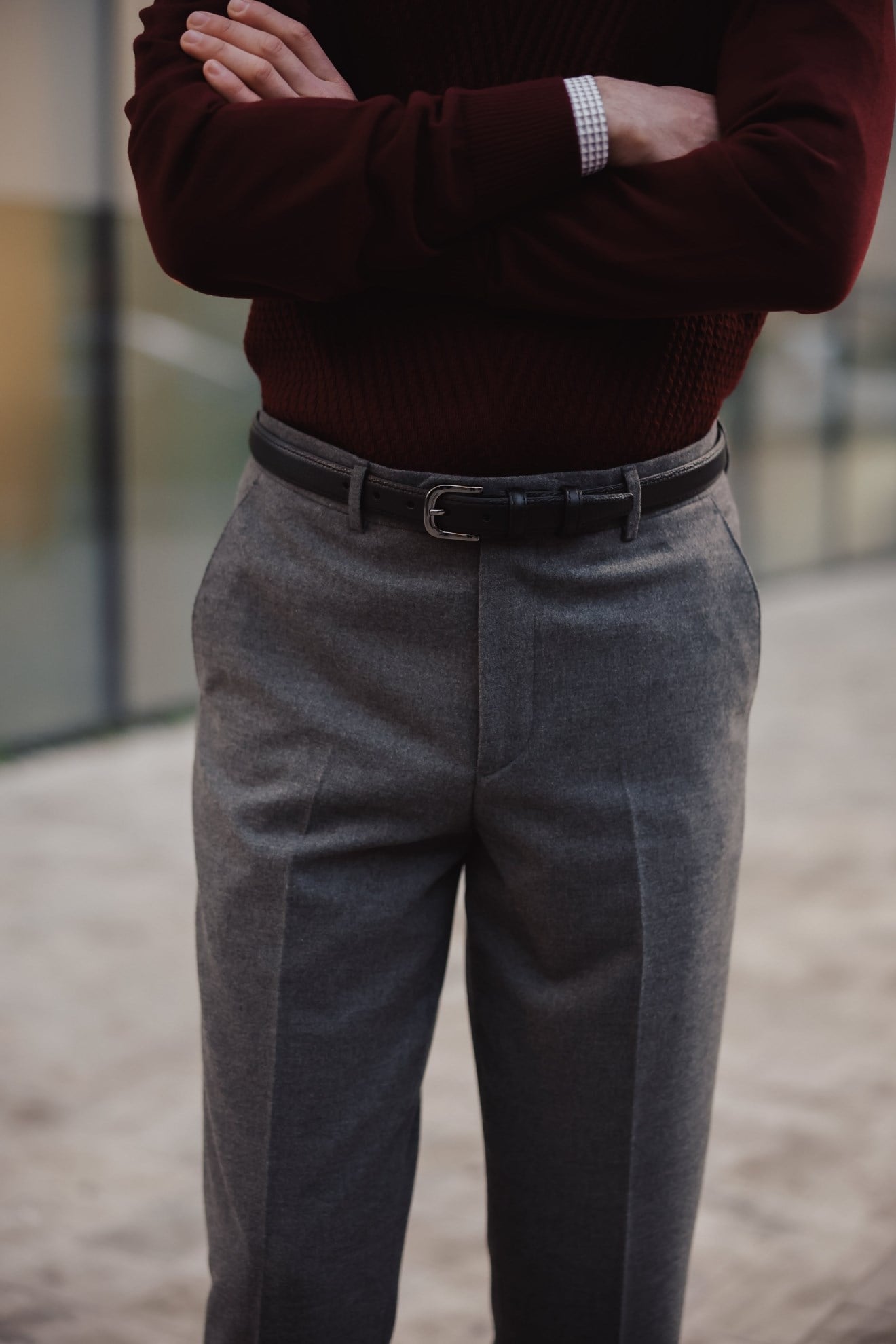 Luxe Flannel Slim-Fit Pants Smoked