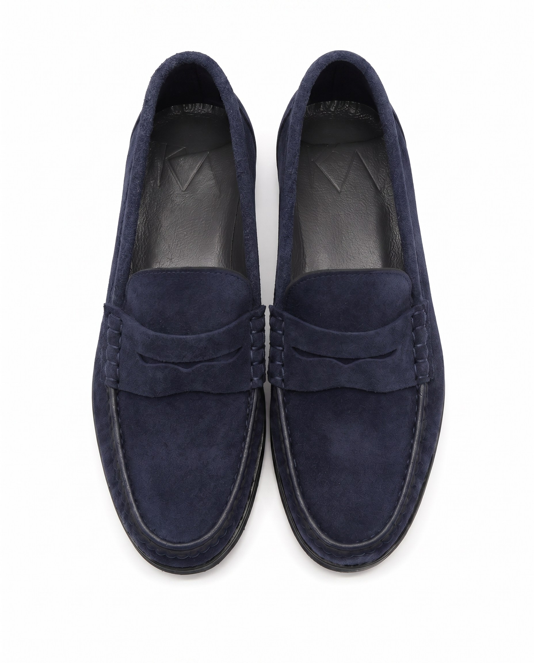 Monroe Penny Shoes Navy Suede