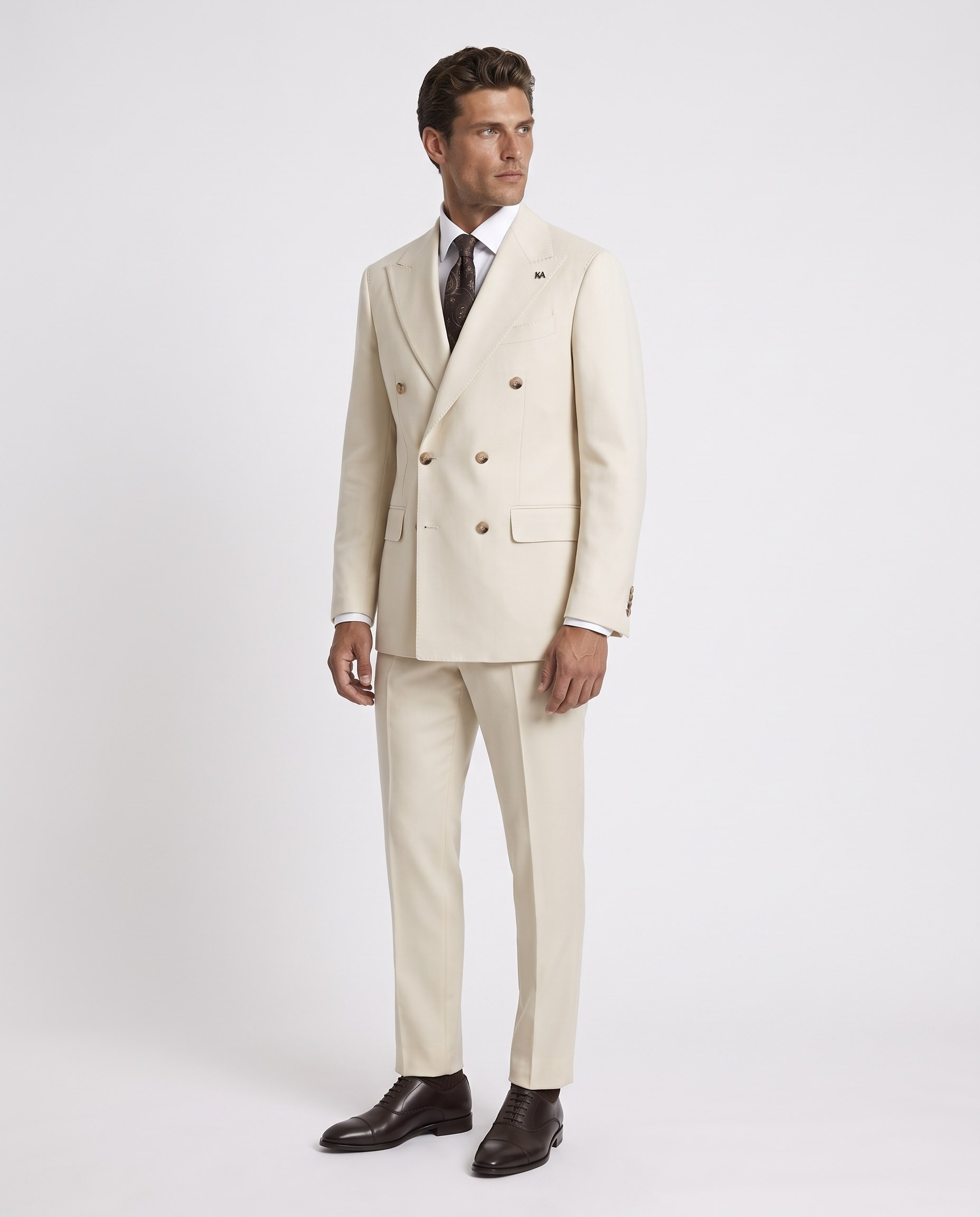 Orleans Double-Breasted Suit Bej