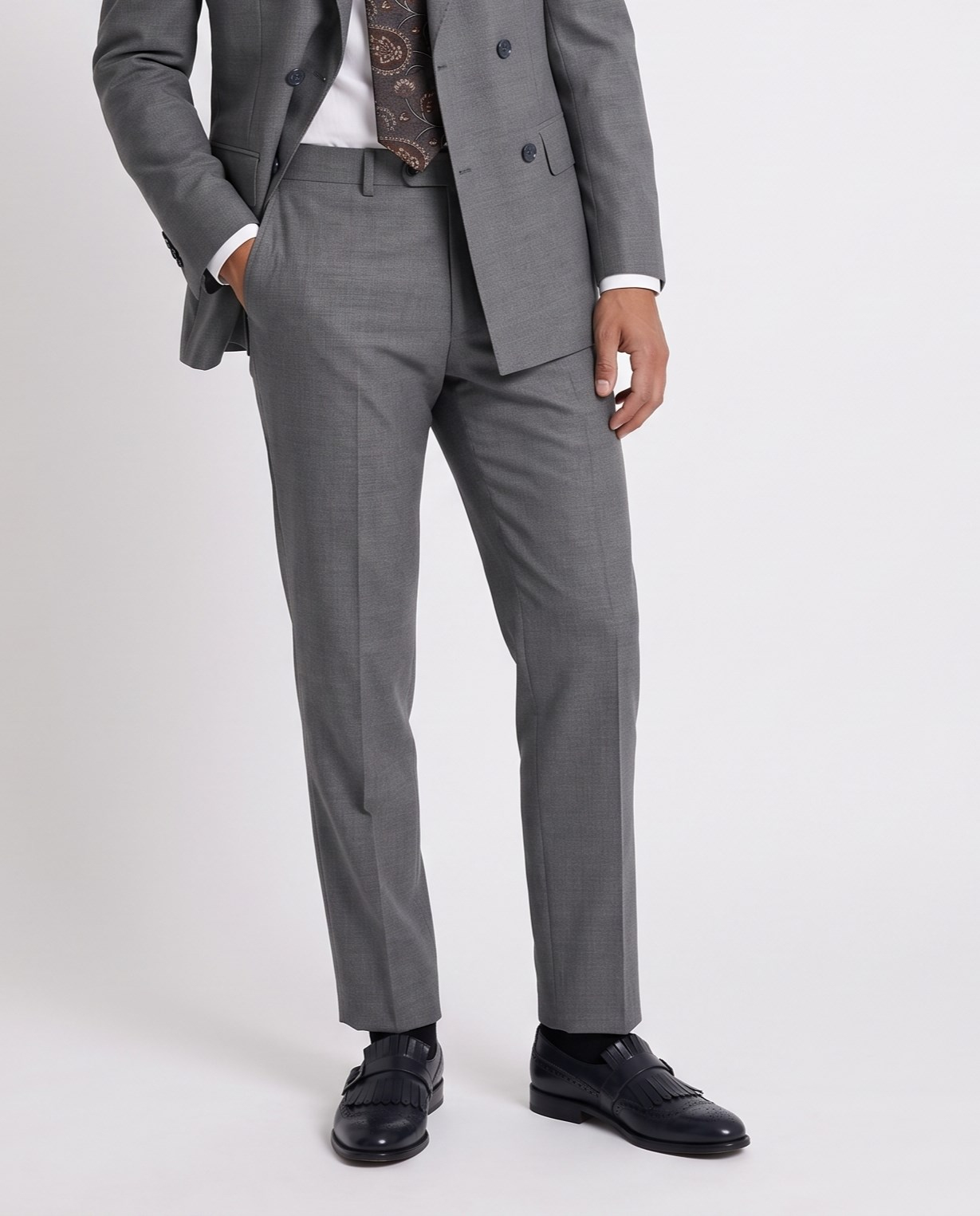 Orleans Double-Breasted Suit Grey