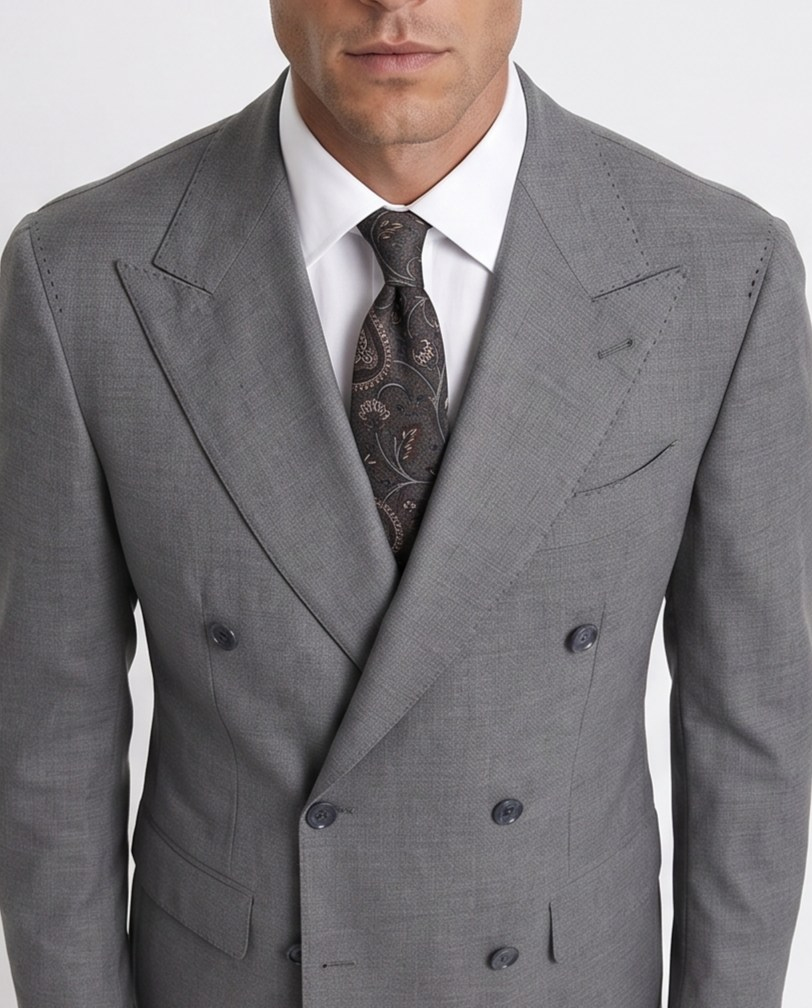 Orleans Double-Breasted Suit Grey