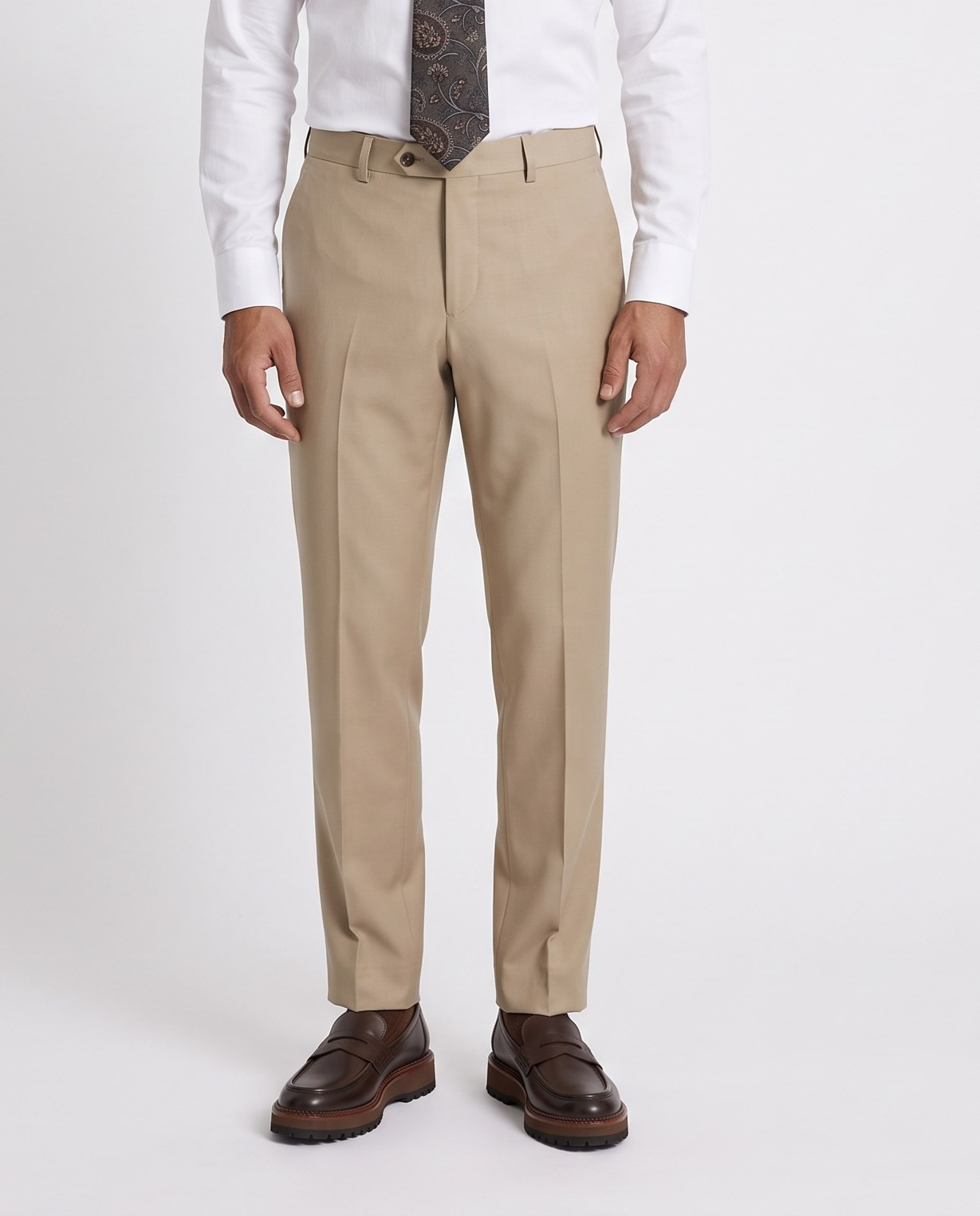 Orleans Double-Breasted Suit Milky Brown
