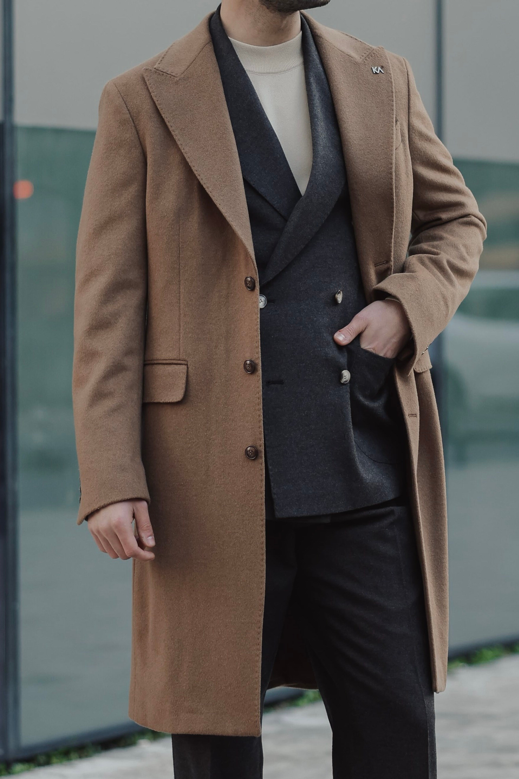 Double Breasted Coat Camel