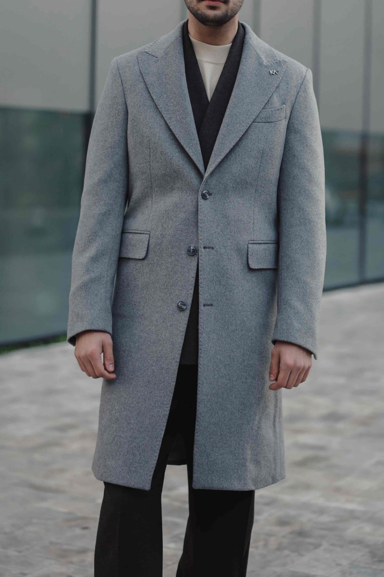 Double Breasted Coat Grey
