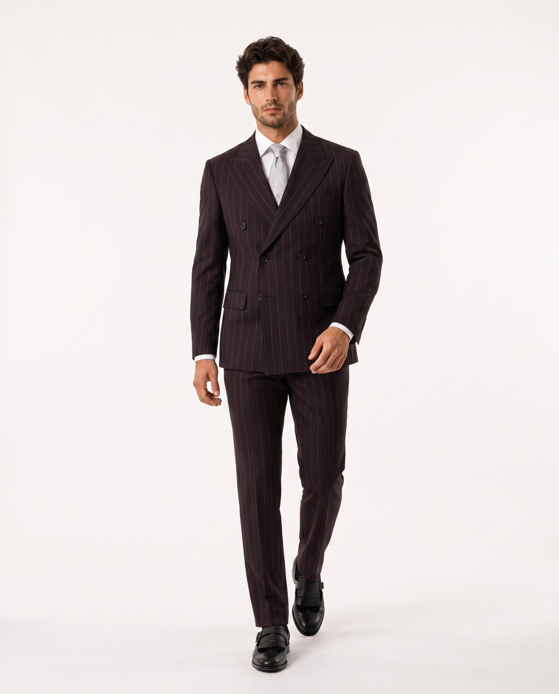 Paganini Double-Breasted Suit Burgundy