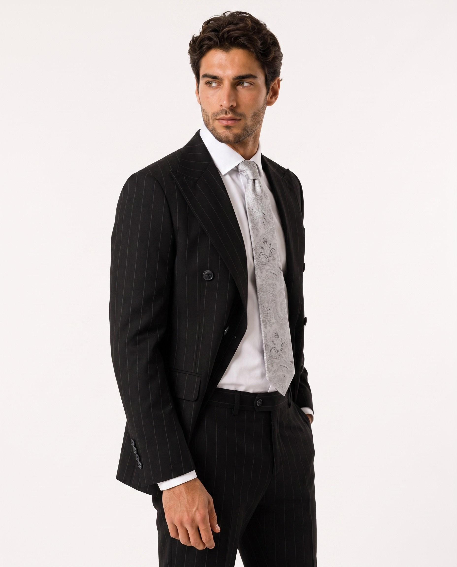 Paganini Double-Breasted Suit Black