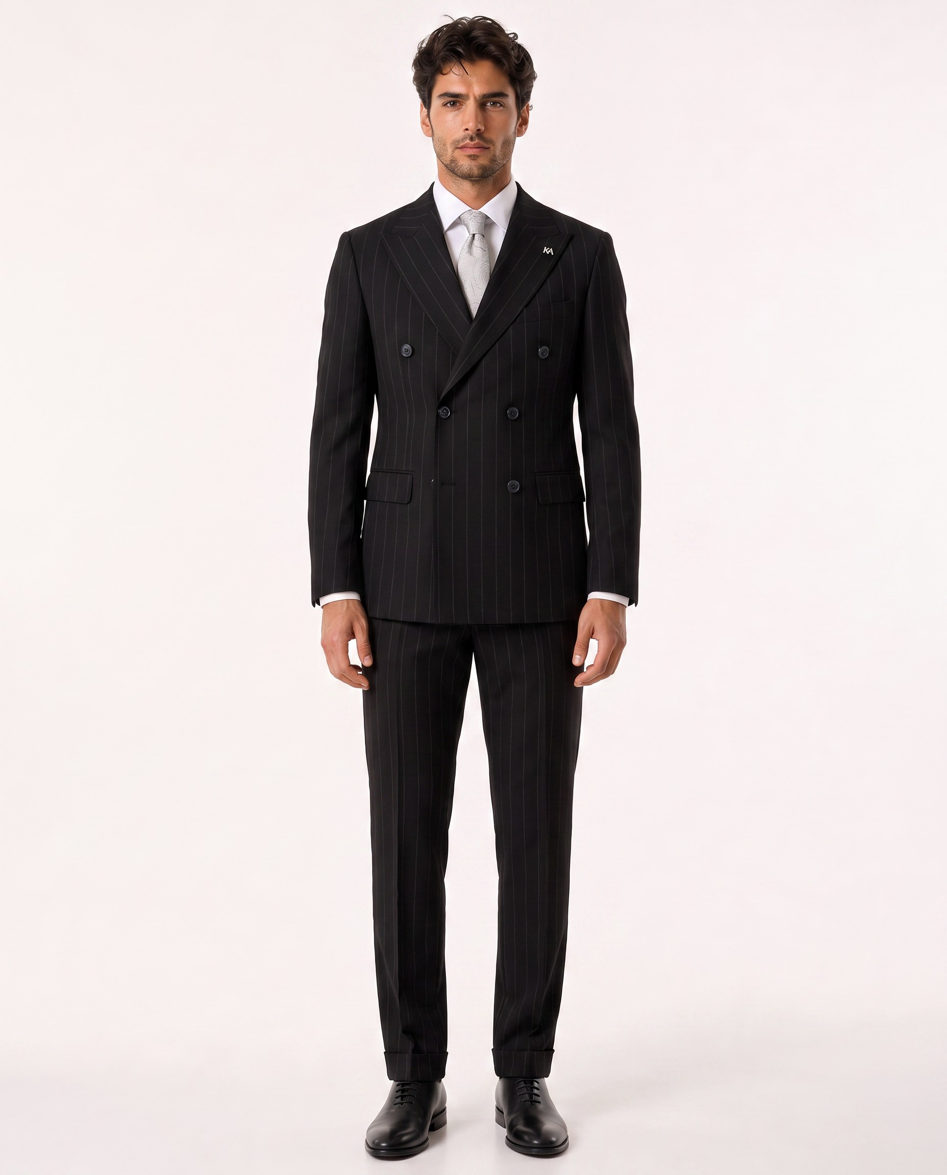 Paganini Double-Breasted Suit Black
