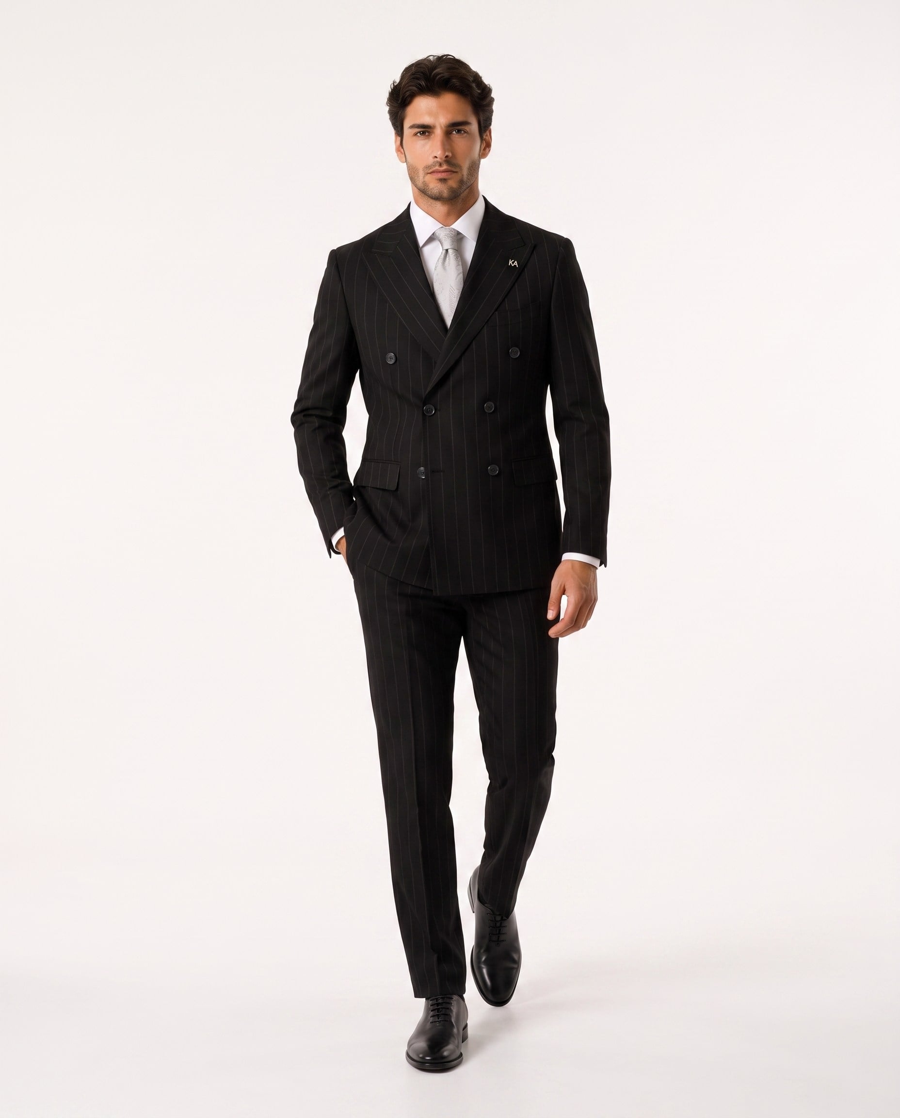 Paganini Double-Breasted Suit Black