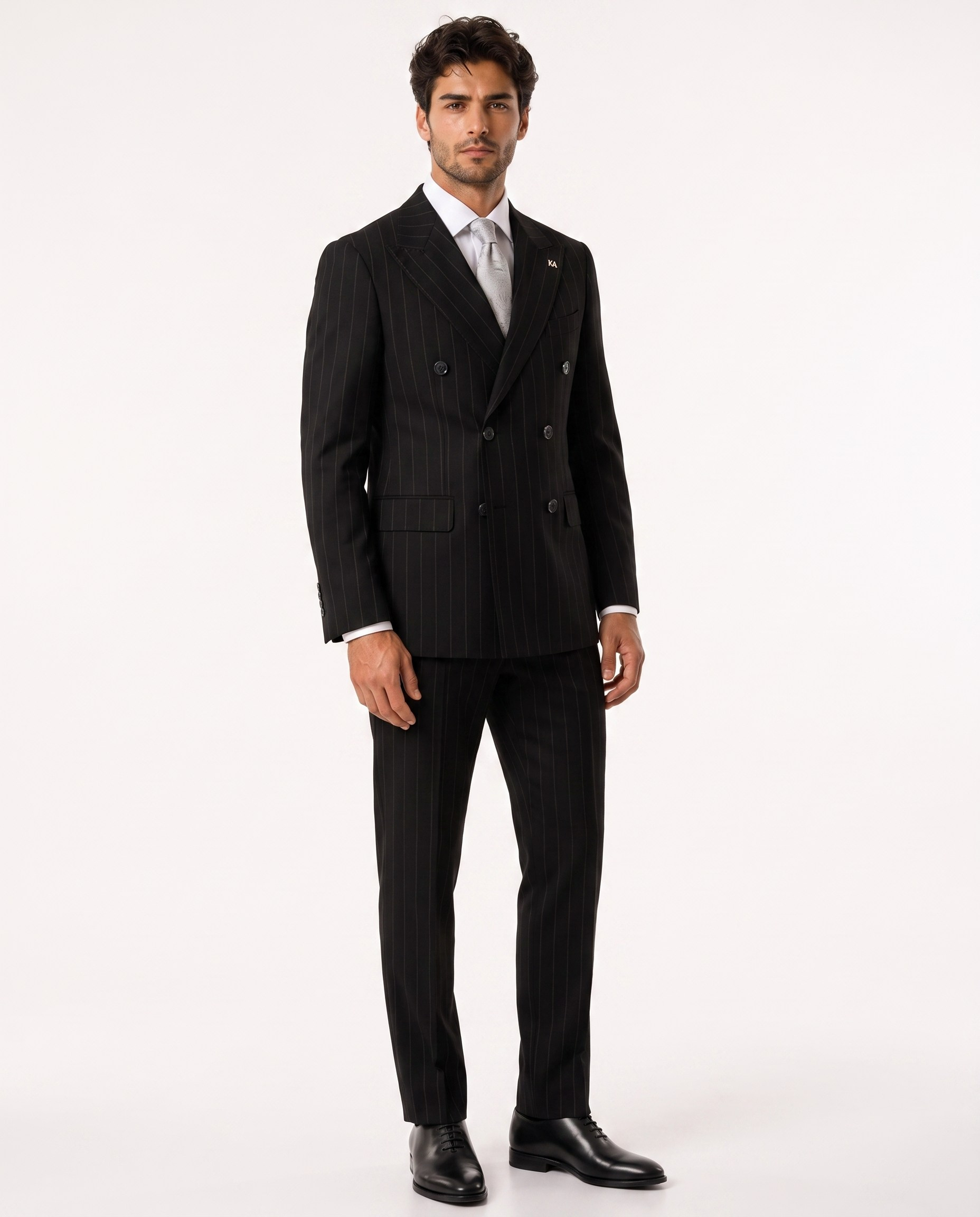 Paganini Double-Breasted Suit Black