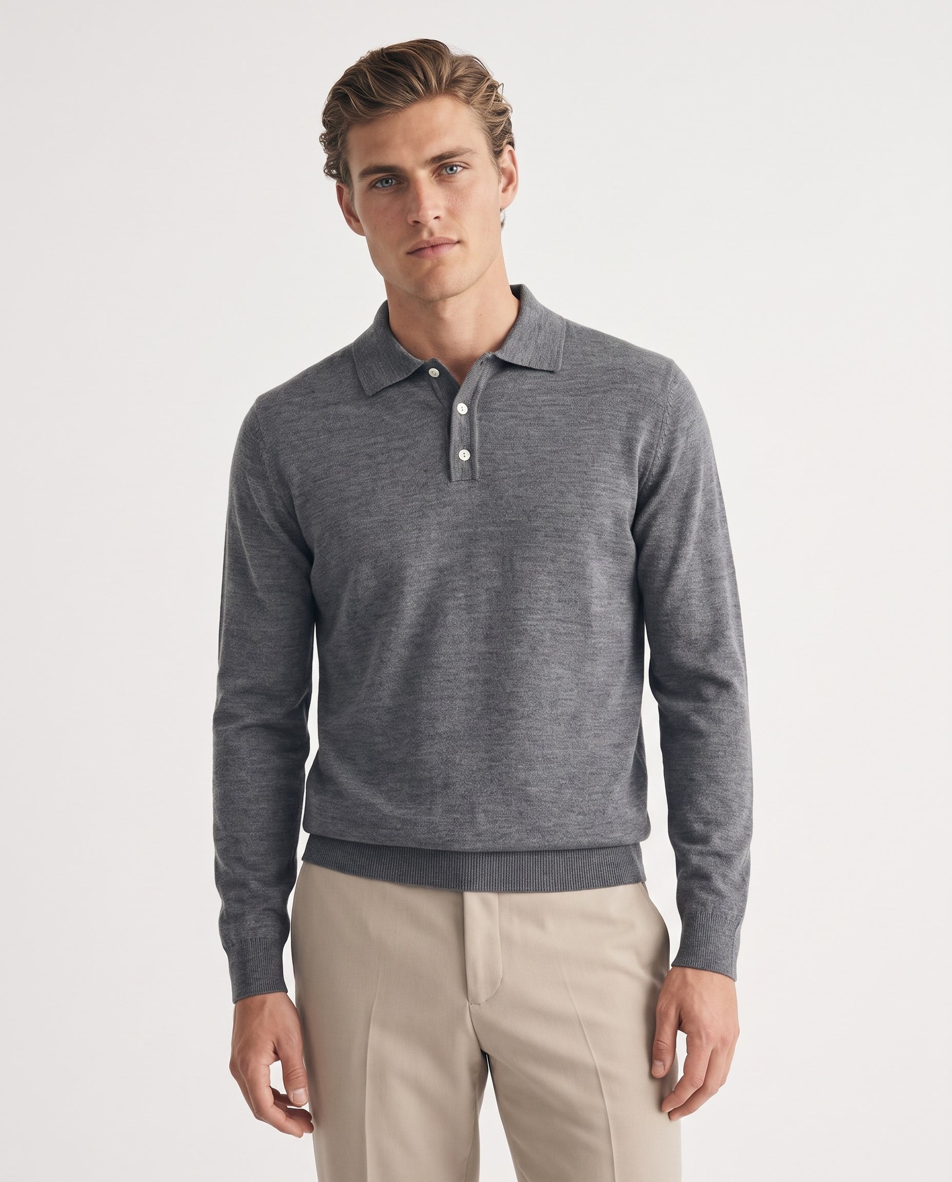 Full Fisherman Sweater Grey/Mel.