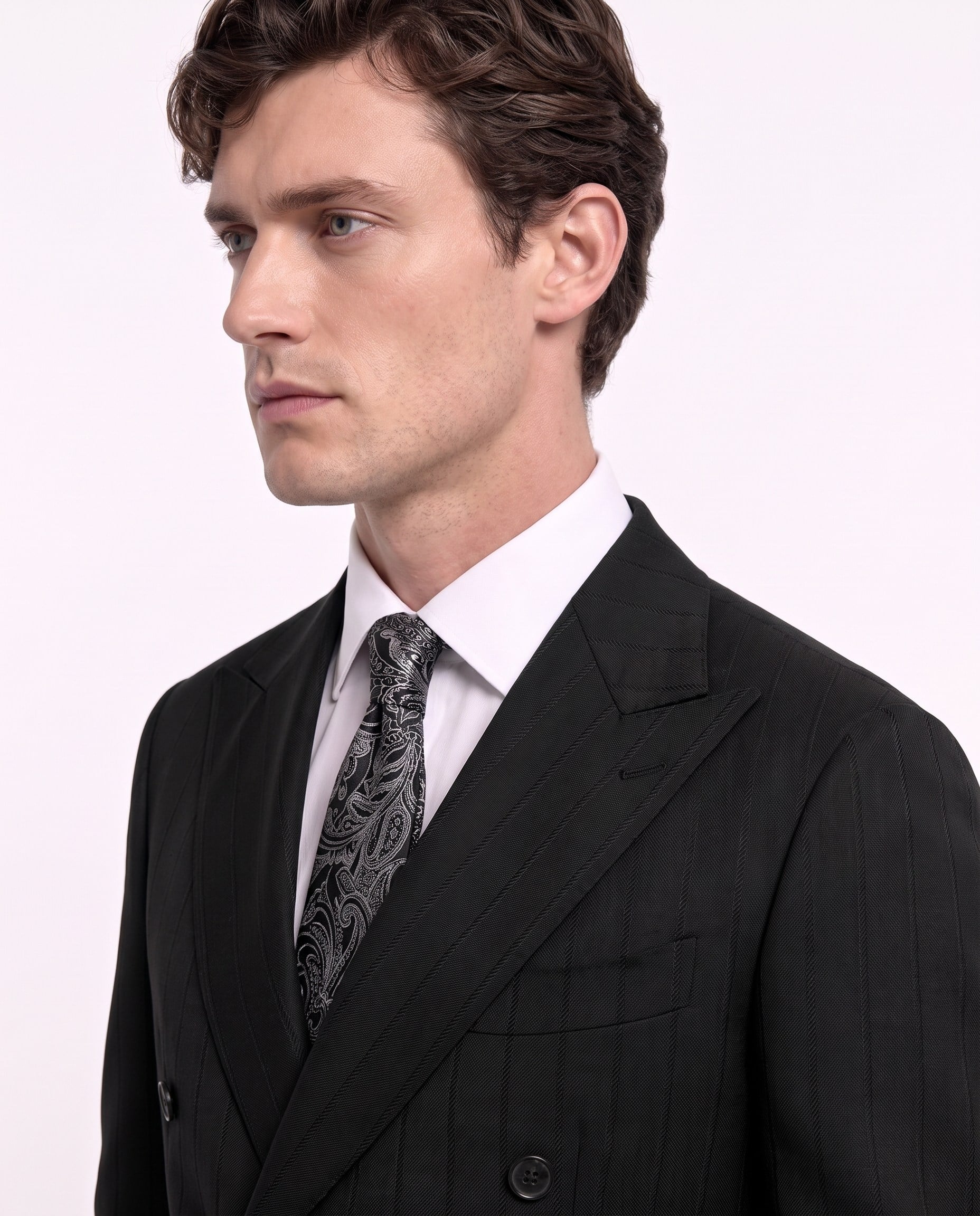 Rada Double-Breasted Suit Black