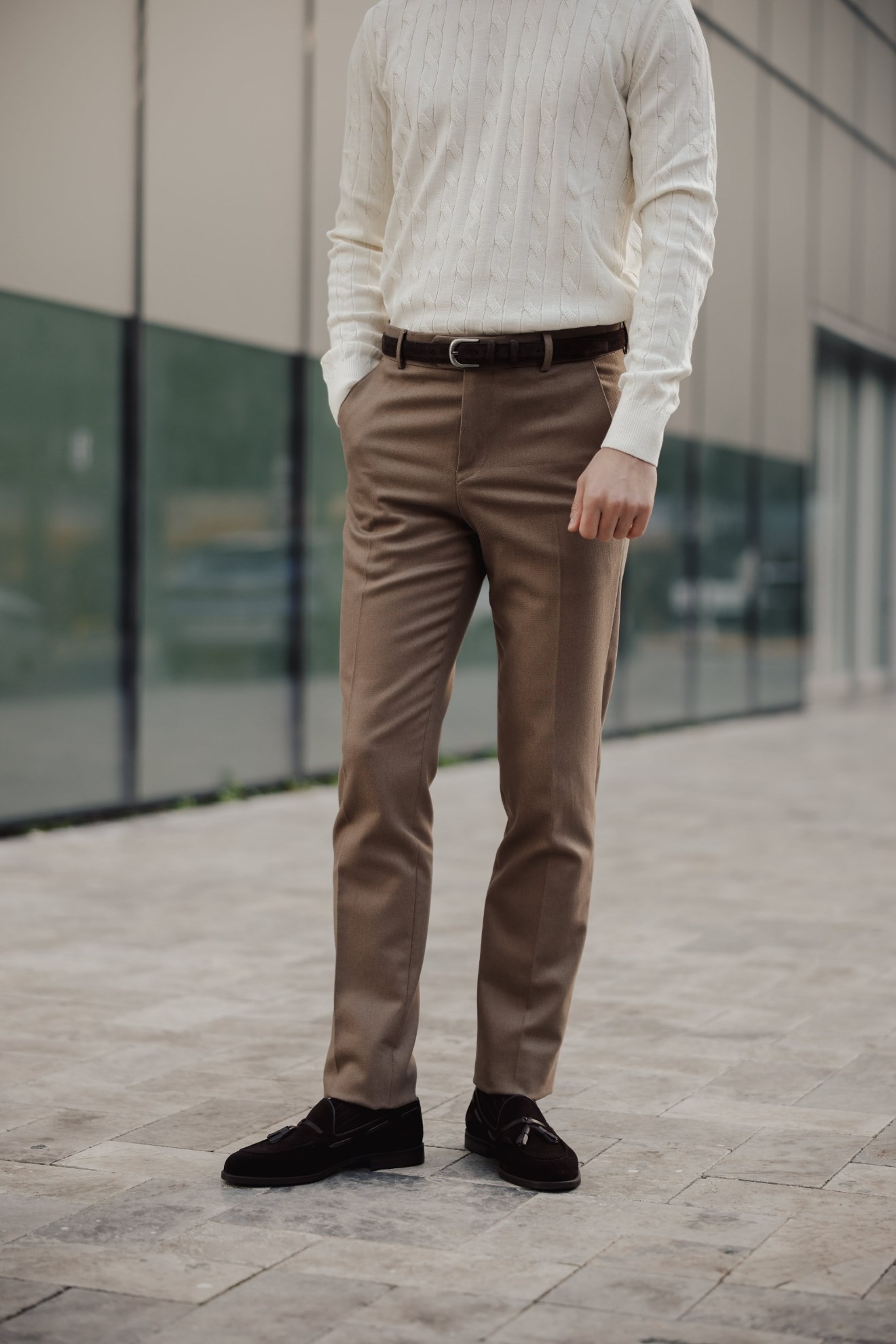 Rome Slim-Fit Pants Mink