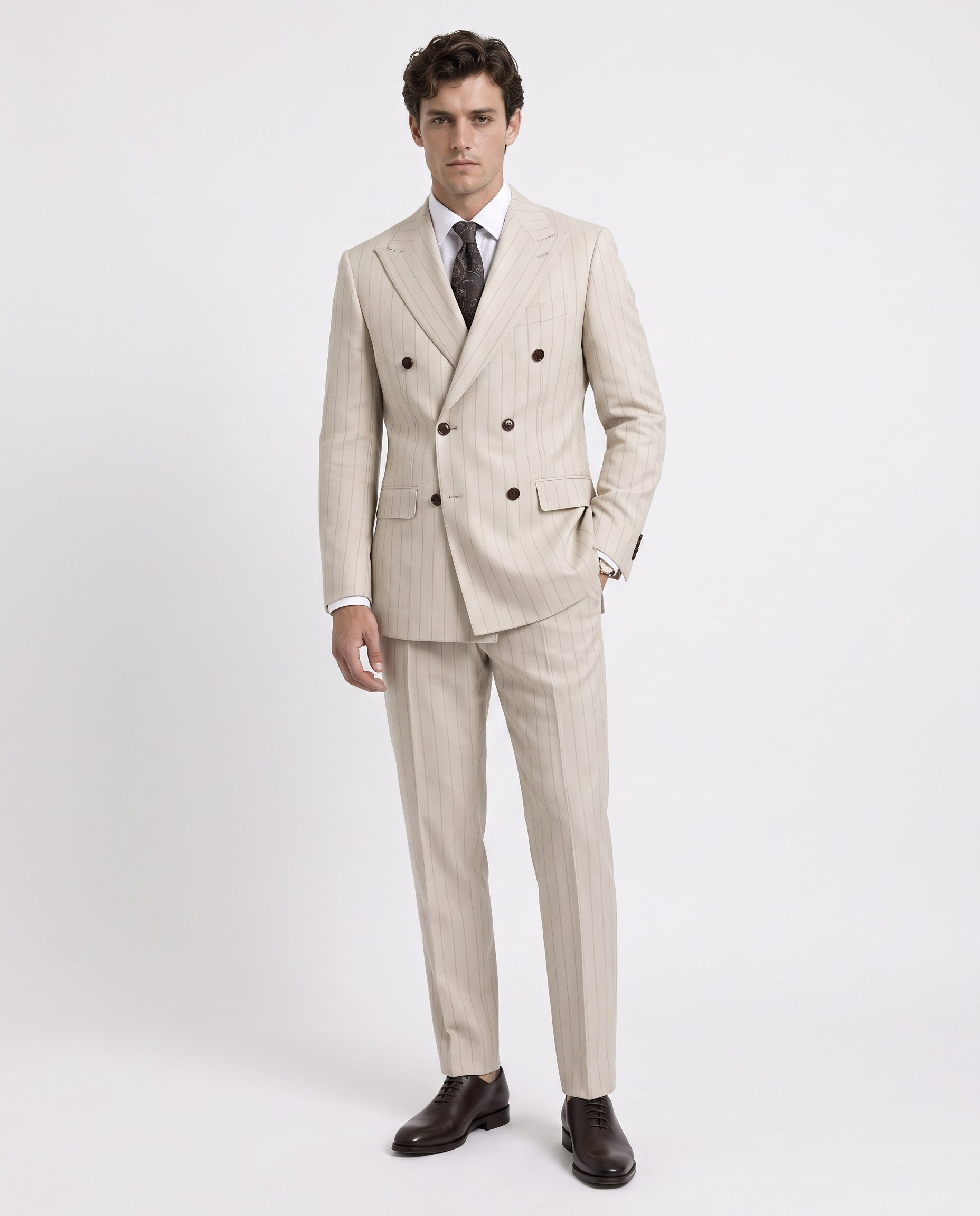 Sandy  Cross-Over Suit Bej