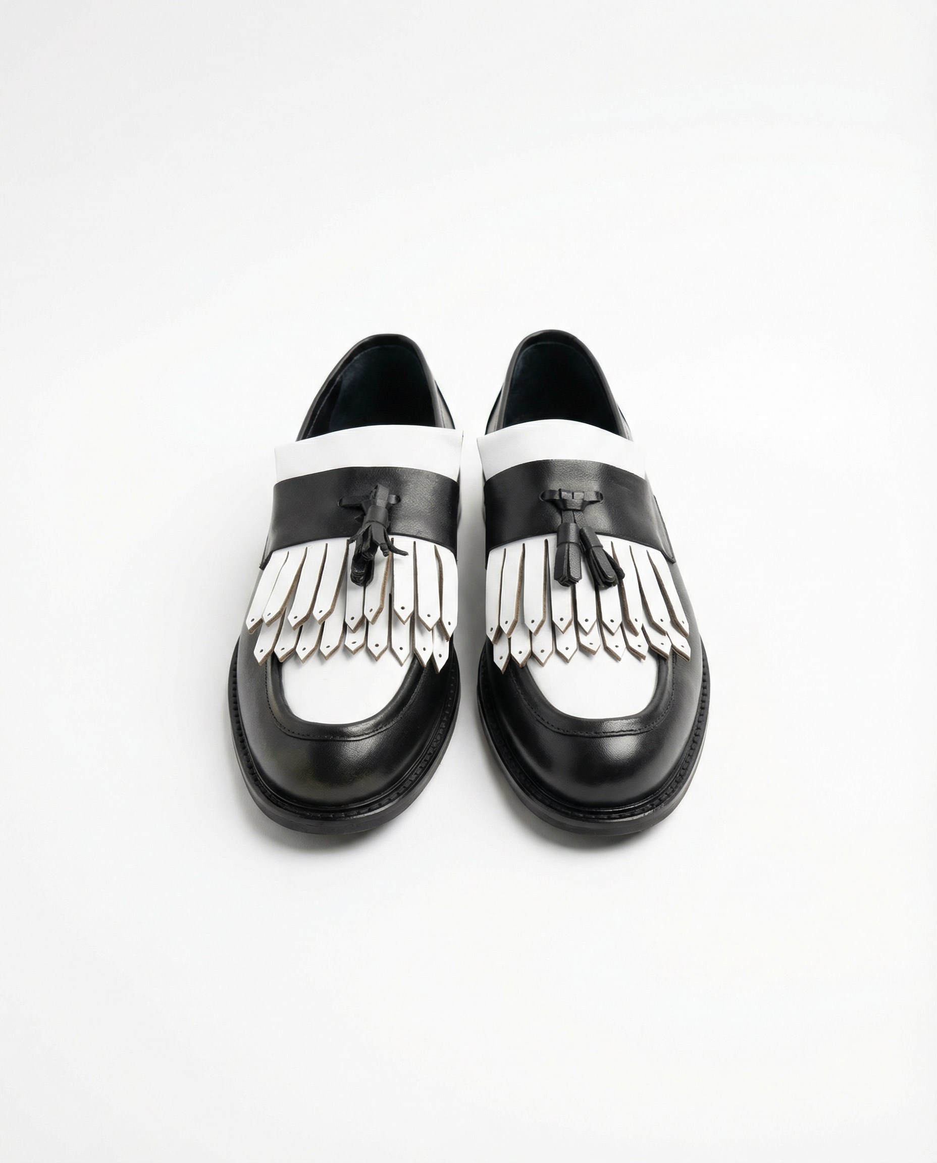 Loafer Ayakkabı Siyah-Beyaz Santo