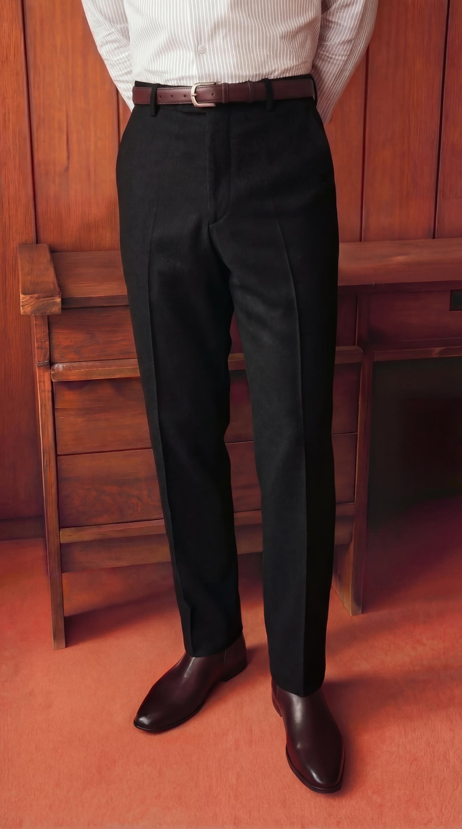 Luxe Flanel Slim Fit Pantolon