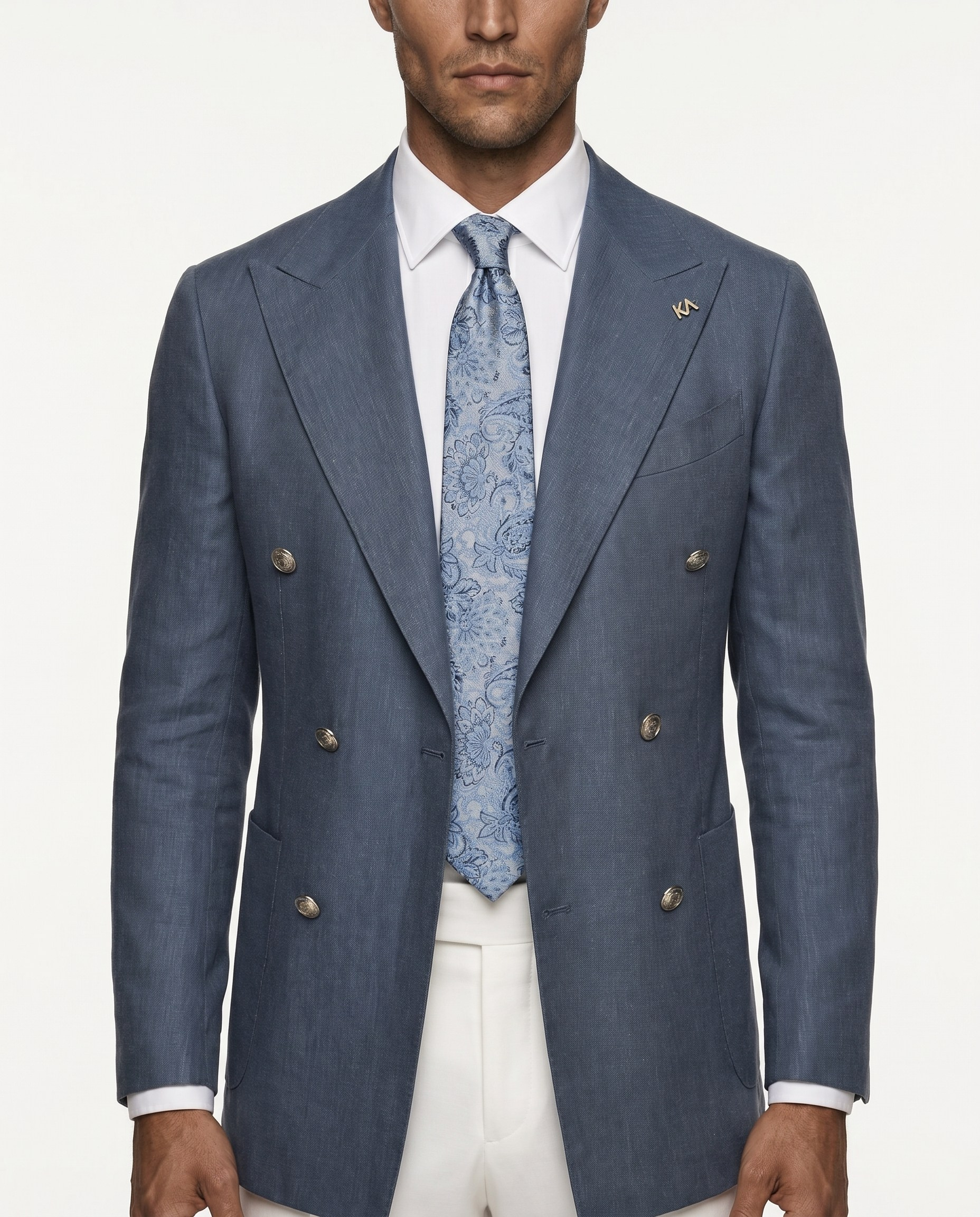 Sorn Double-Breasted Jacket Blue