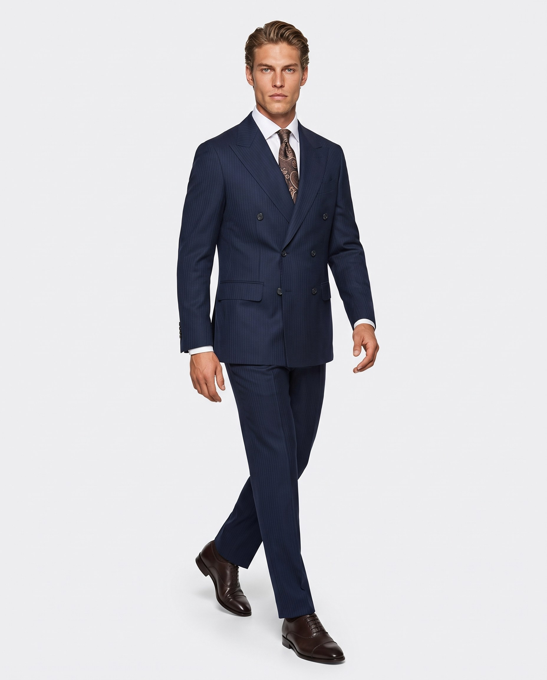 Staten Double-Breasted Suit Navy