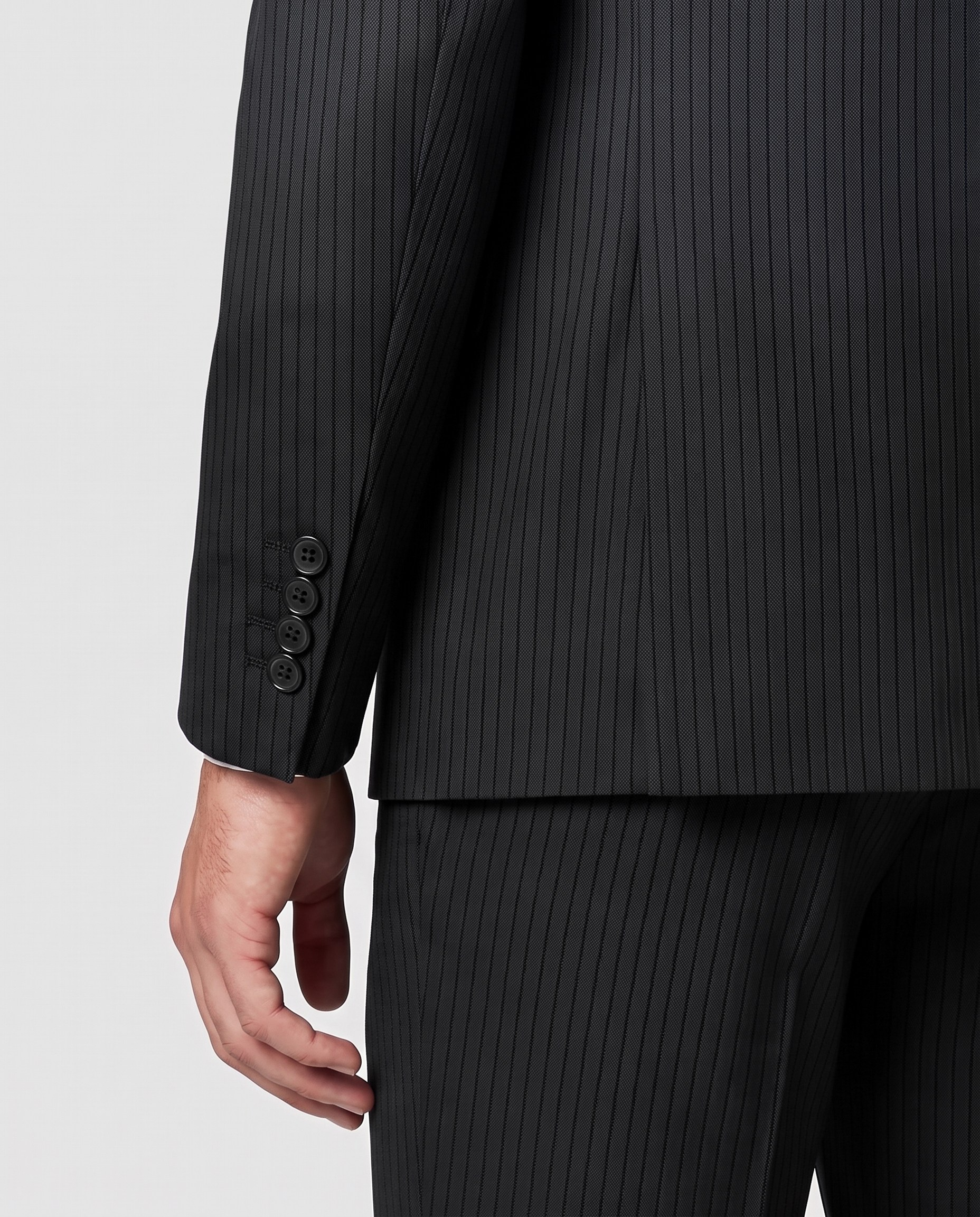 Staten Double-Breasted Suit Black