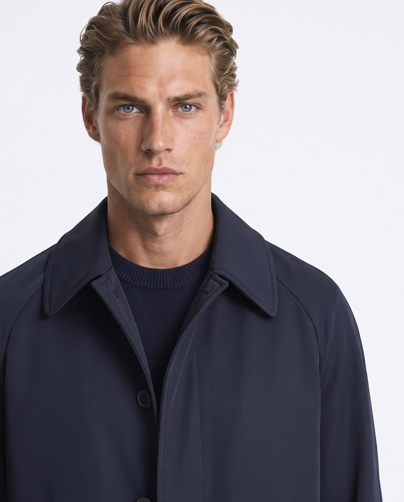 Fronze Trench Coat Lacivert