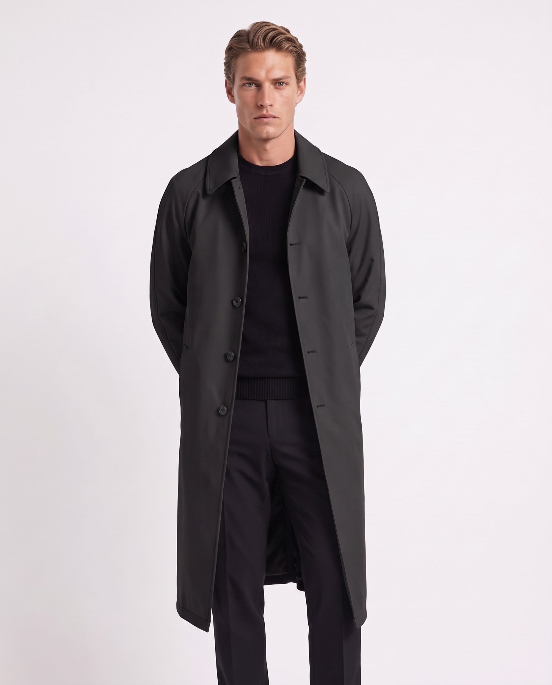 Fronze Trench Coat Siyah