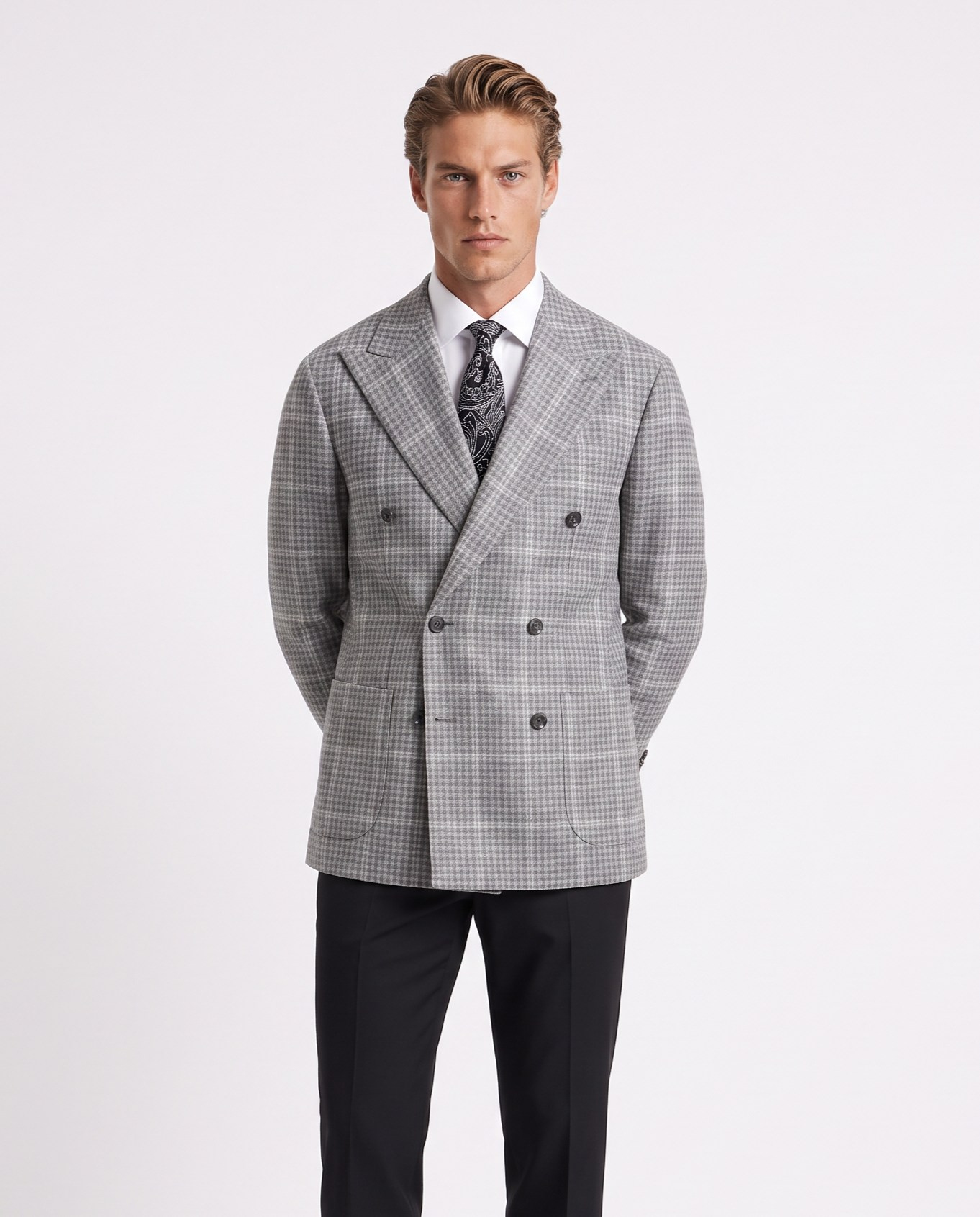 Valen Double-Breasted Jacket Grey